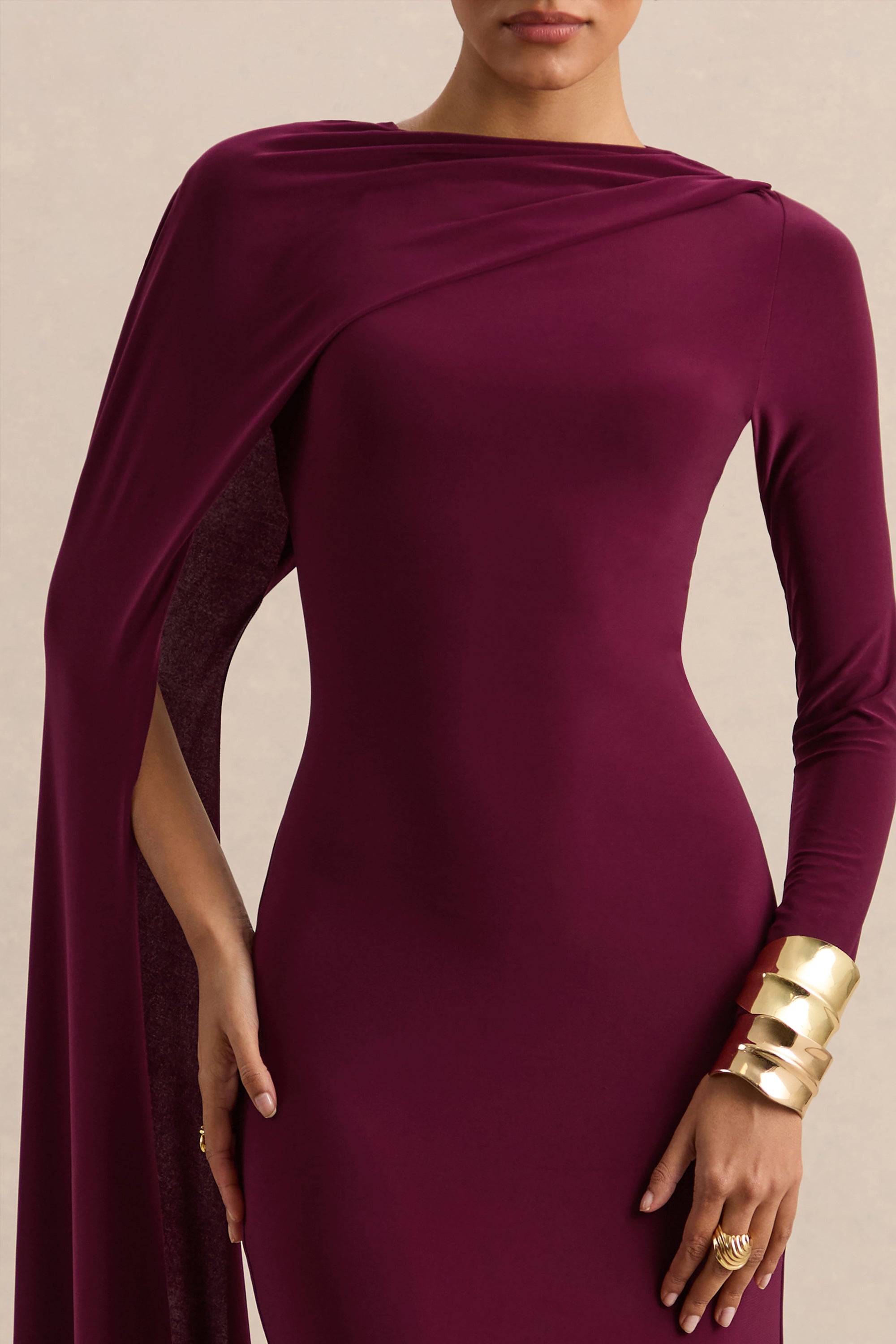 burgundy sheath dress with sleeves Burgundy elbow sleeve crew neck Sheath Dress
