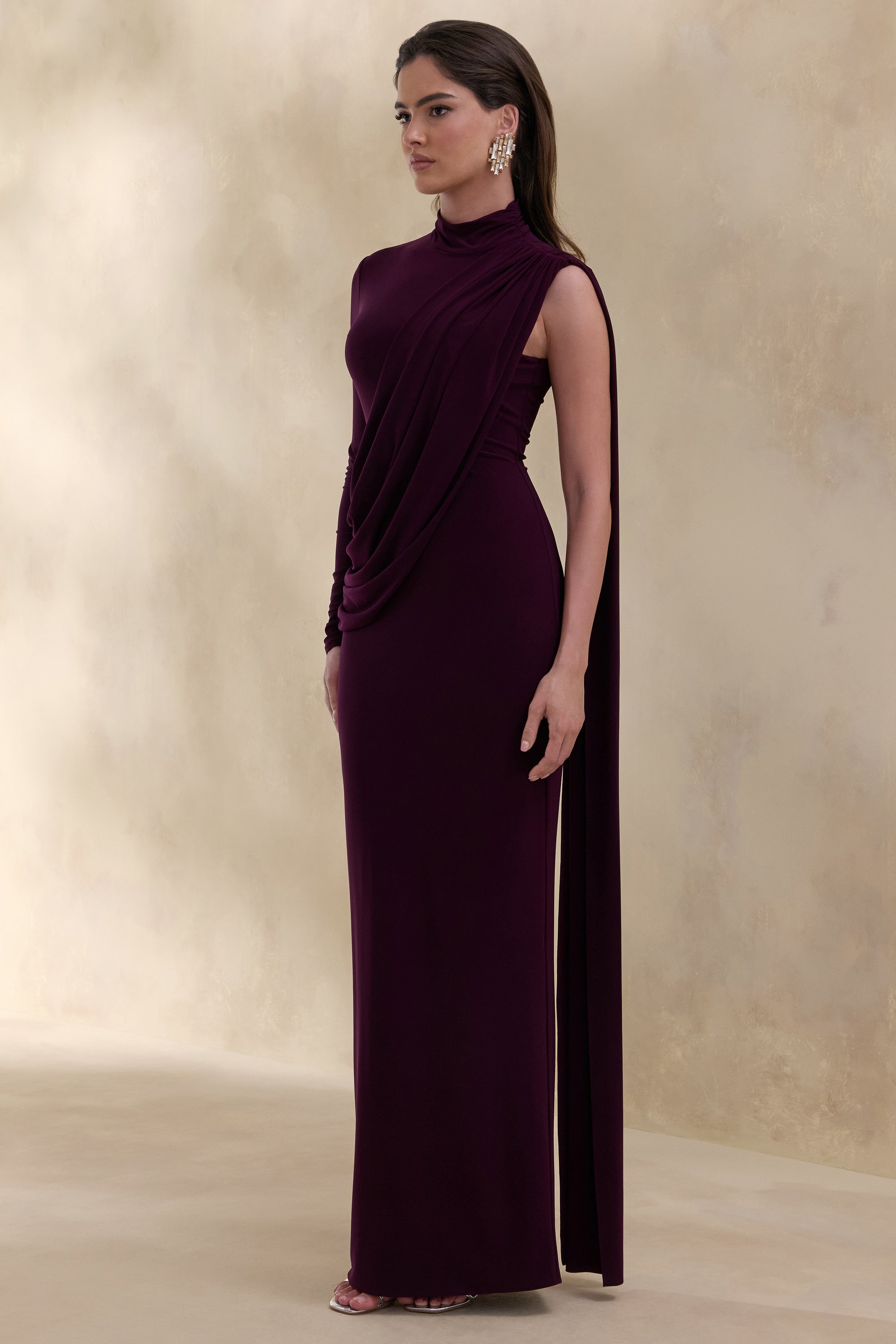 plum bridesmaid dresses long sleeve Long Sleeves Off The Shoulder Velvet Long Bridesmaid Dresses