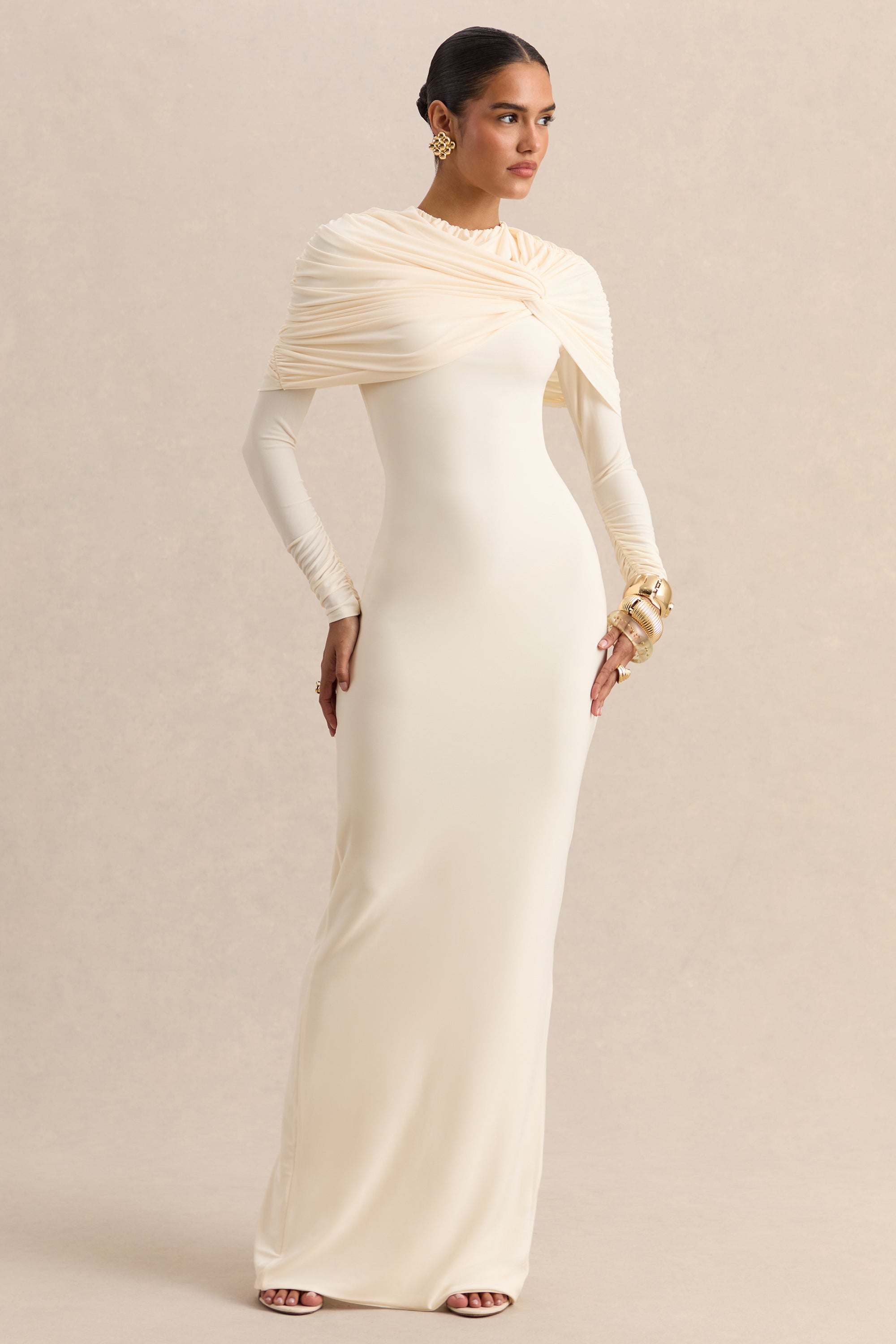 women's cream dresses Nellie Drop Waist Maxi Dress in versatile styling for every season Snatched Dress, Women's Cream Dresses