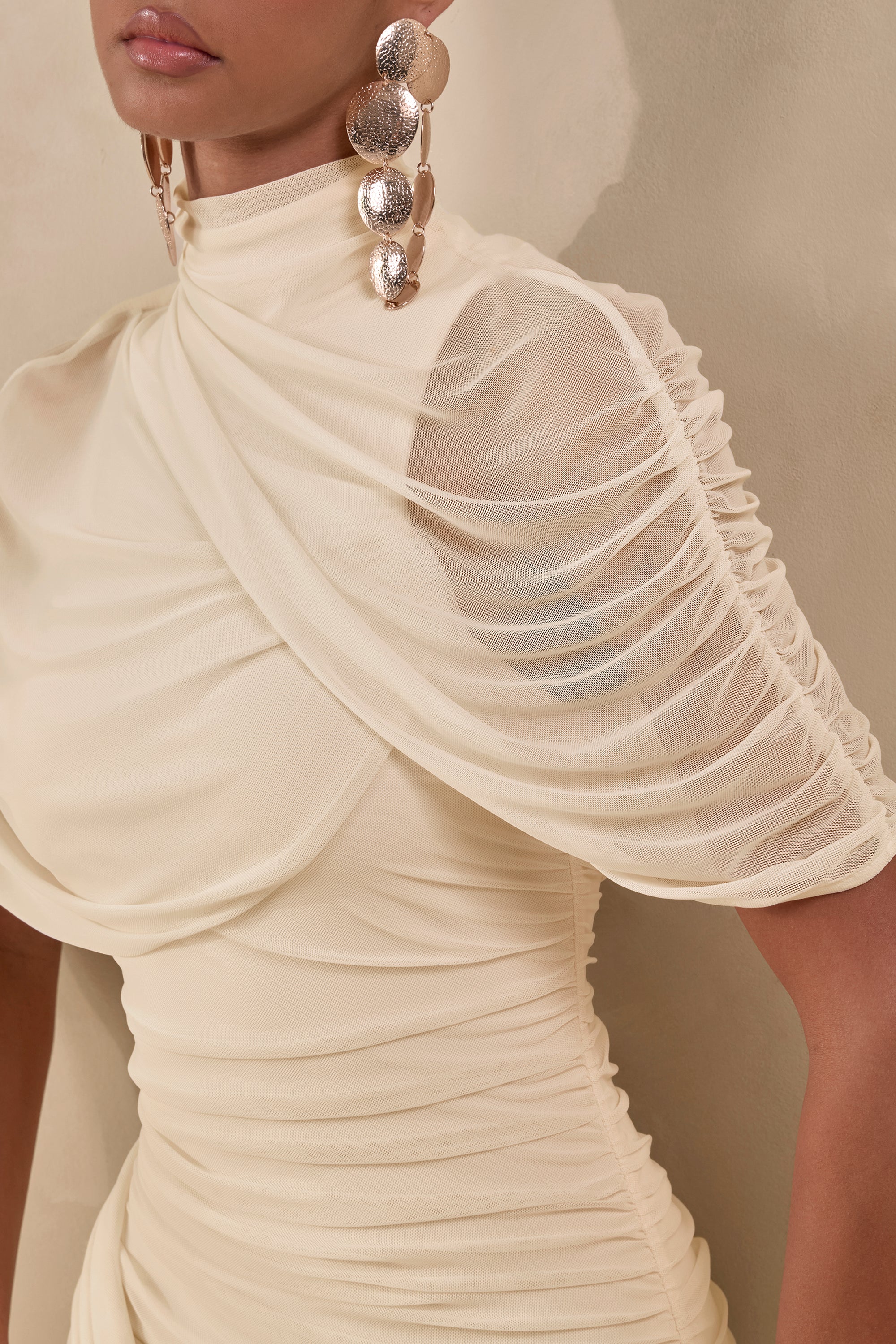 CL137704111 - Fleurise _ Cream Mesh High-Neck Midi Dress With Short Cape-Sleeves And Gathered-Detailing_CREATIVE1.jpg