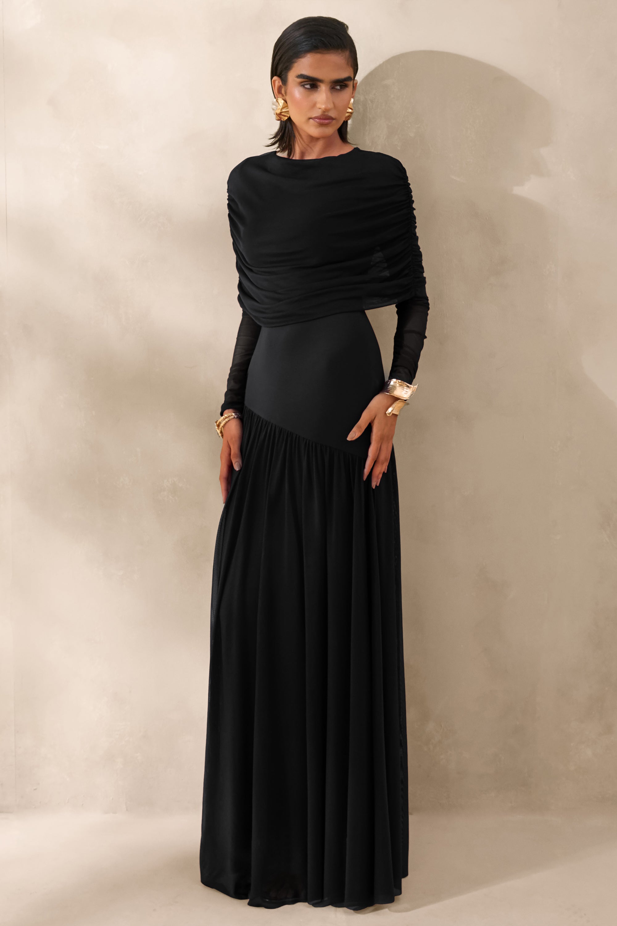 black cape maxi dress Womens Next Black Cape Maxi Dress US 8