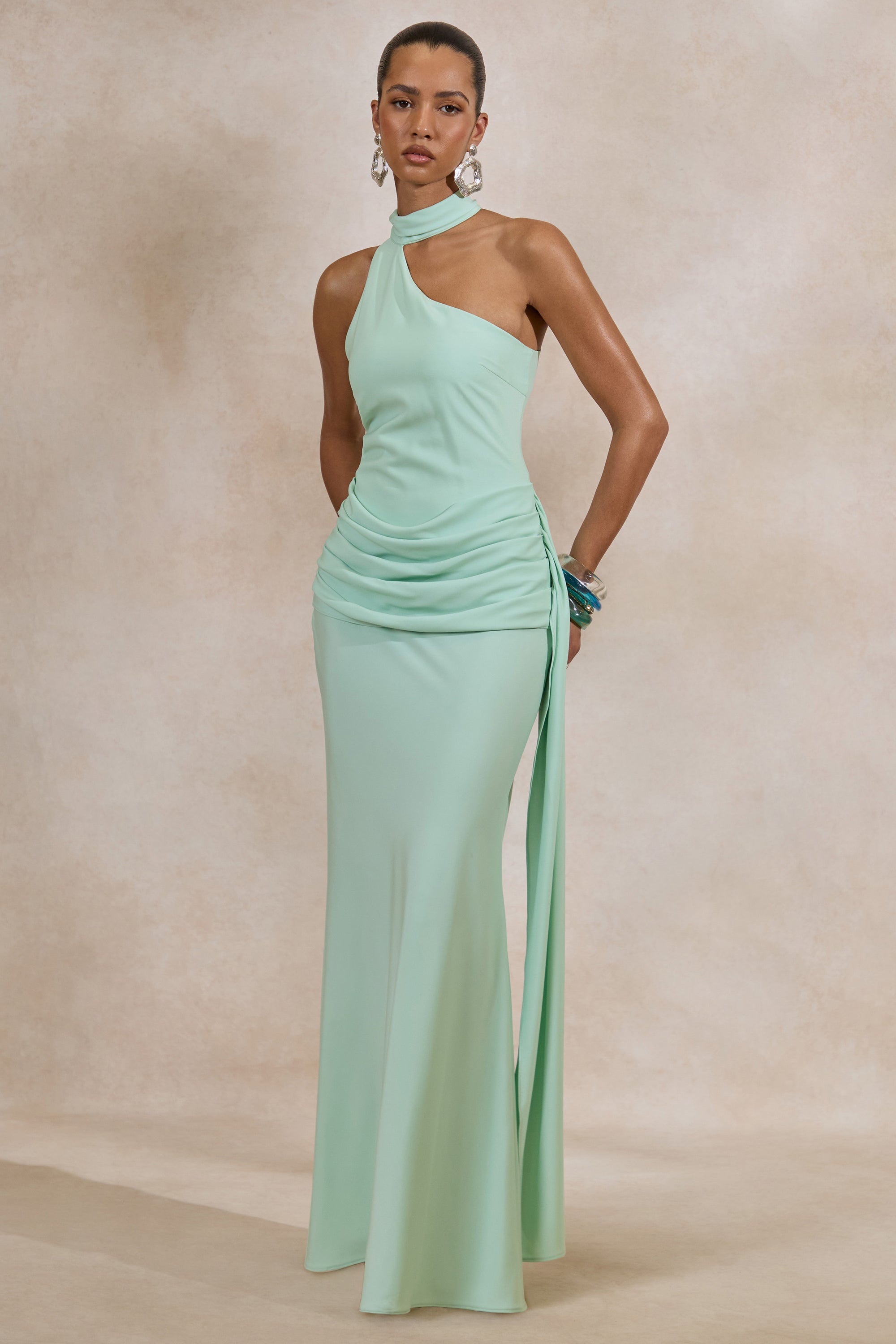 ECM_HR_CL137729032 - Aevina _ Mint Satin Asymmetric-Neck Maxi Dress With Sash-Detail2.jpg
