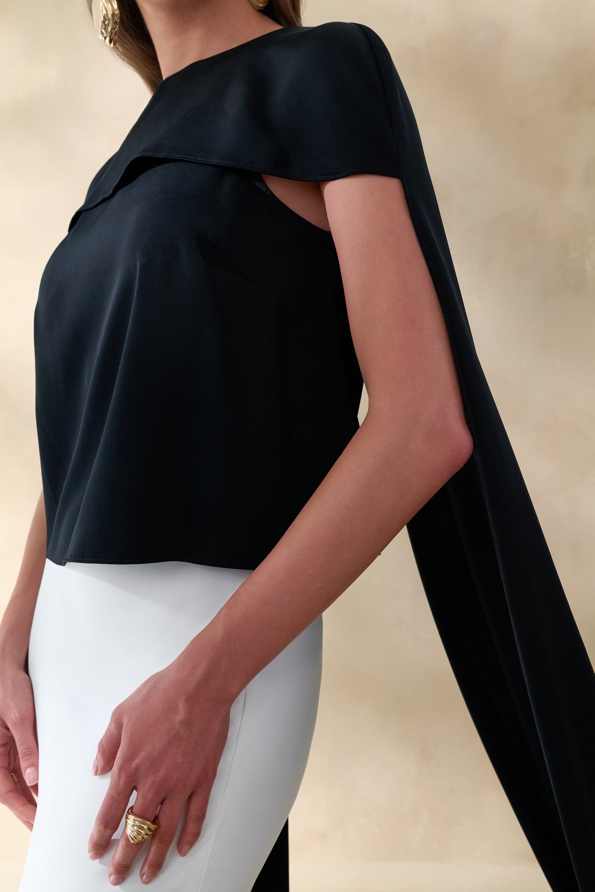 ECM_HR_CL137777001 - Aetheria | Black Satin High-Neck Top With Cape_1.jpg