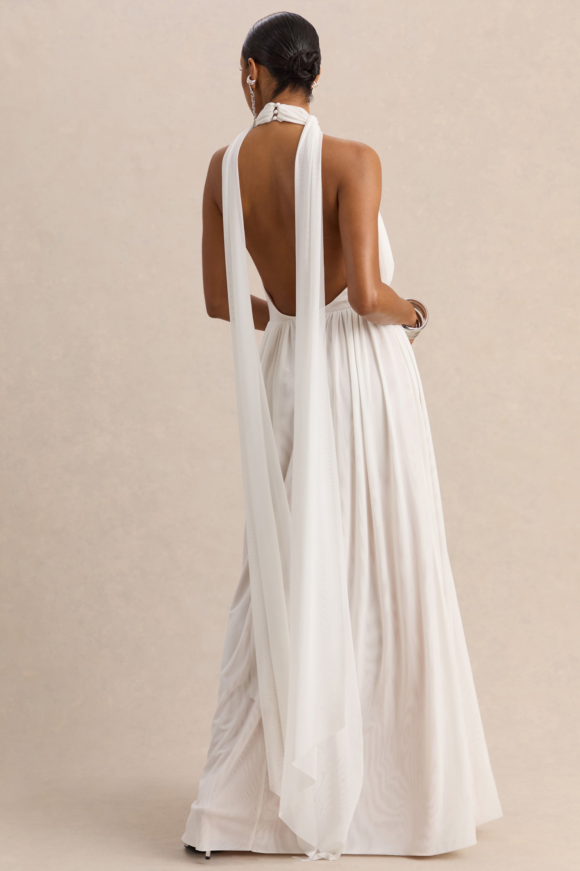 backless halter white dress Halter Backless Mini Dress