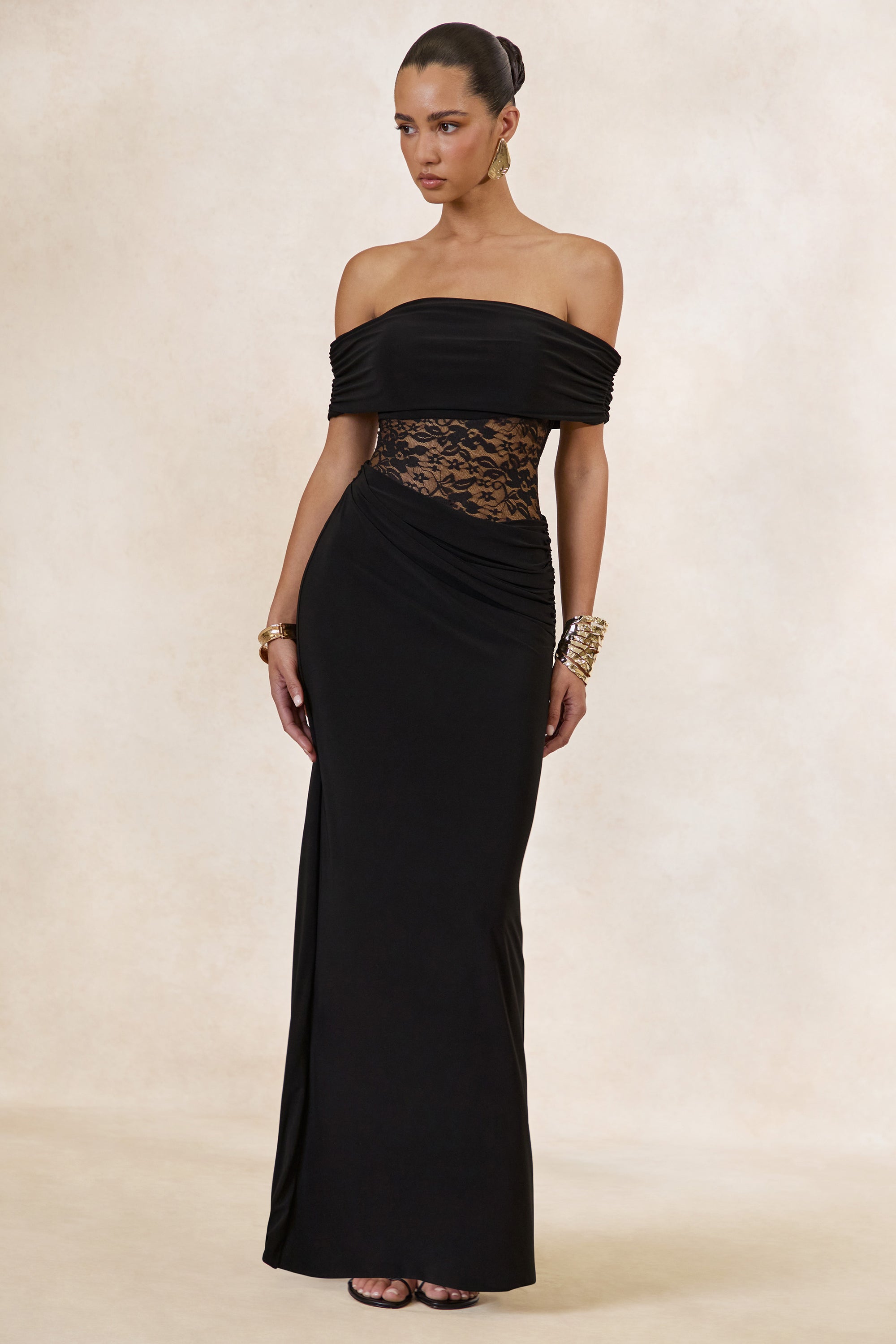 CL137793001 - Forsya _ Black Bardot-Neck Maxi Dress With Lace-Detailing 2.jpg