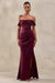 CL137810102 - Celinea _ Burgundy Satin Bardot-Neck Maxi Dress With Front-High Split3.jpg