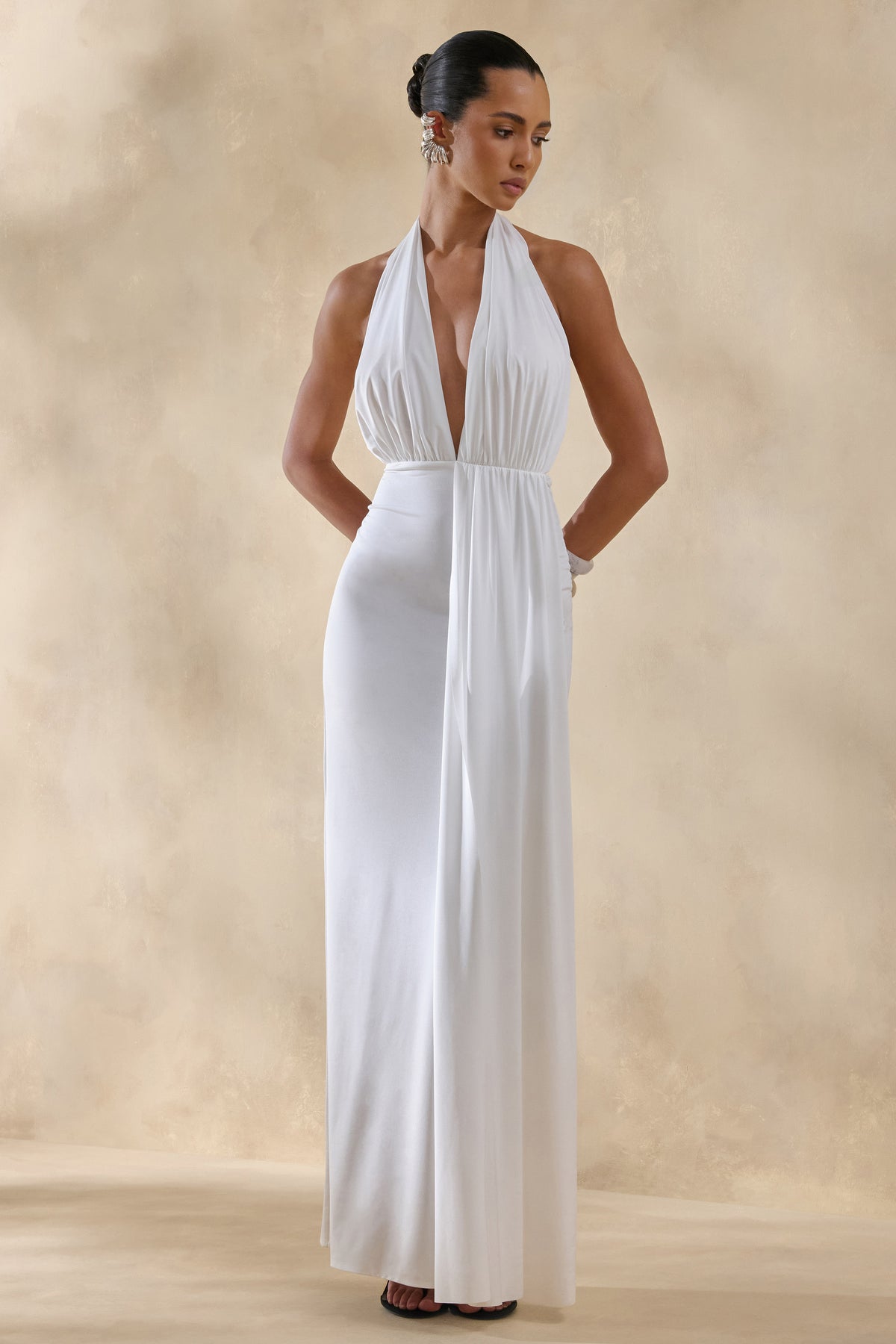 ECM_HR_CL137849110 - Doria _ White Plunge-Neck Maxi Dress 1.jpg