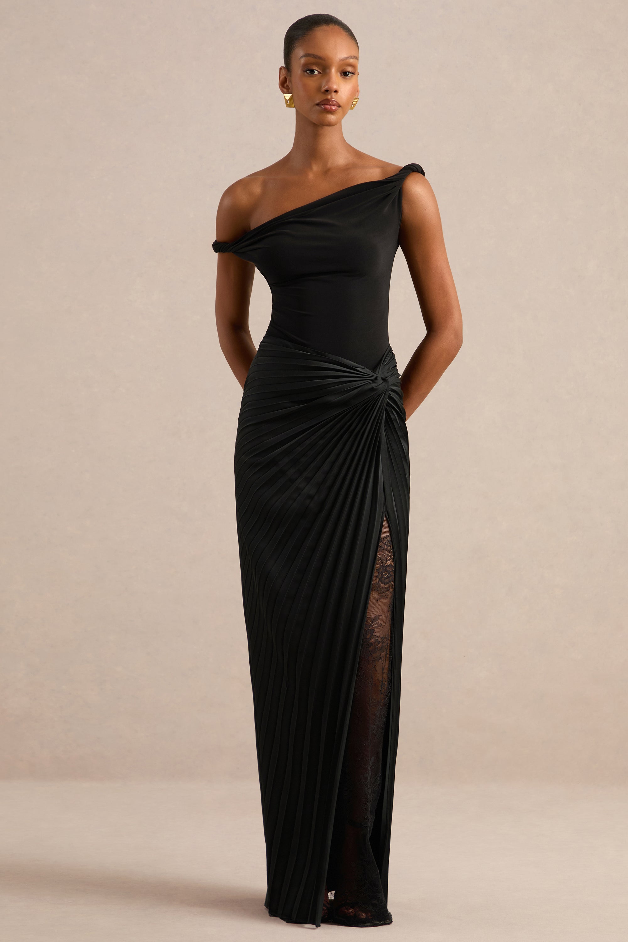 CL137853001 - Lassia | Black Satin Gathered Maxi-Skirt With Lace-Detailing7.jpg