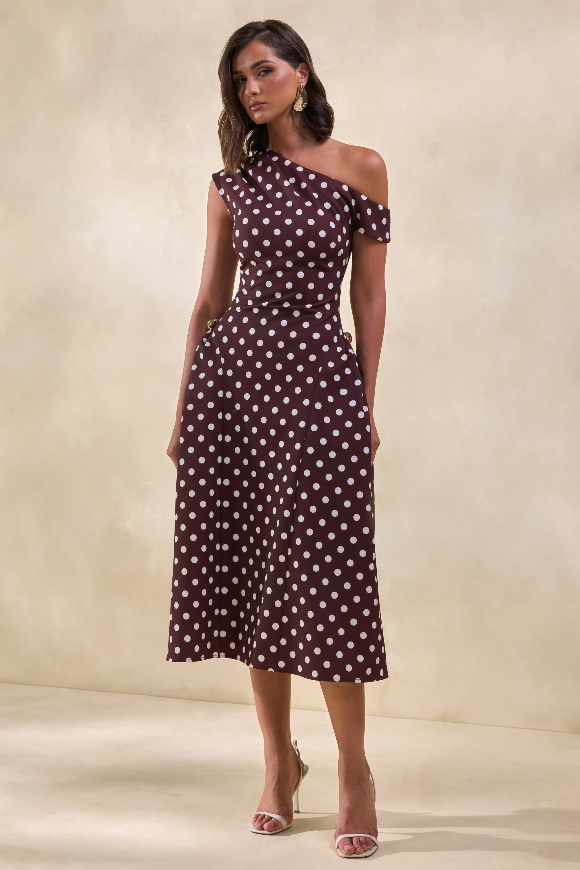 brown pattern midi dress Buy Chocolate Brown Spot Puff Sleeve Midi Dress from Next USA