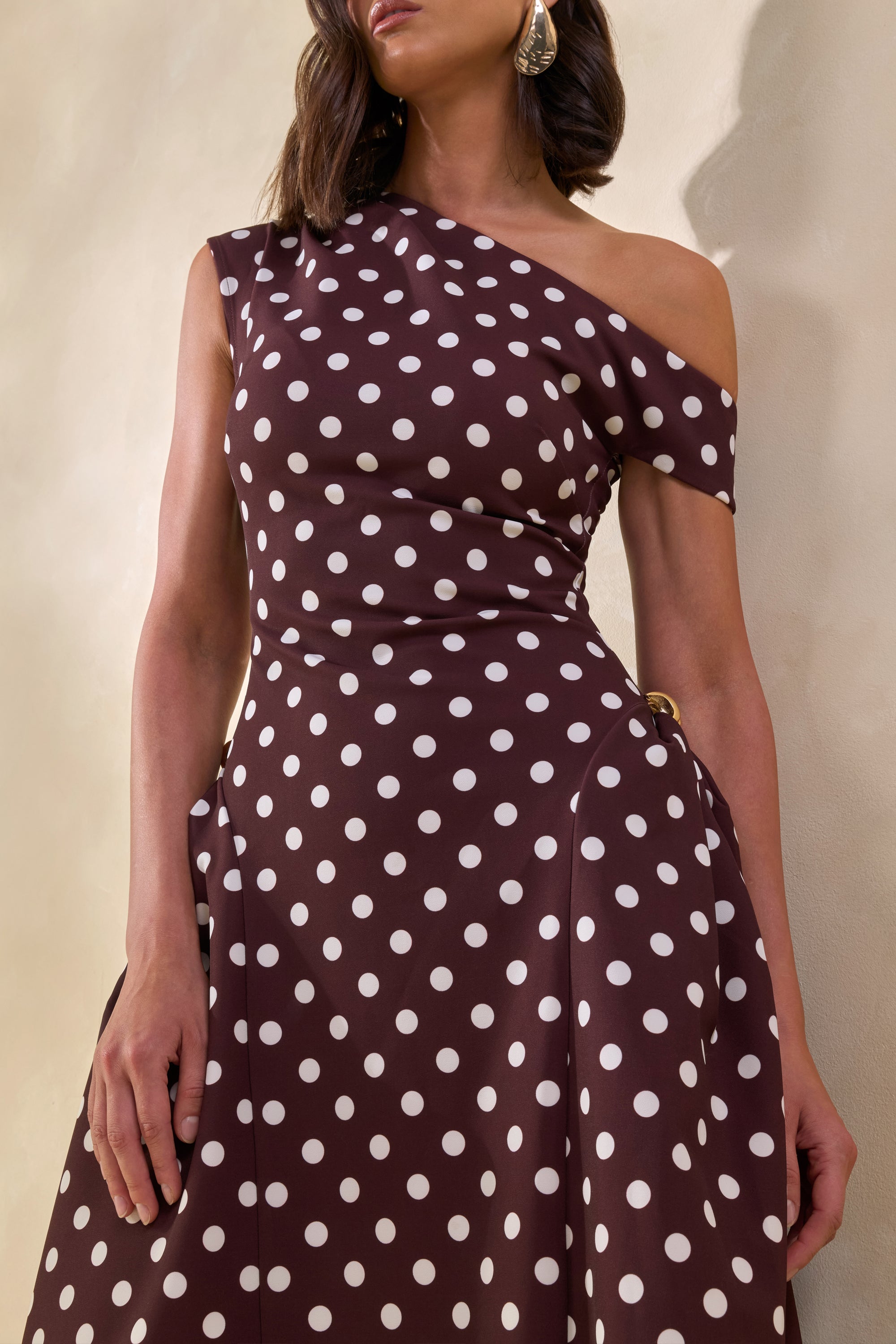 brown pattern midi dress Petal and Pup Women's Sara Midi Dress