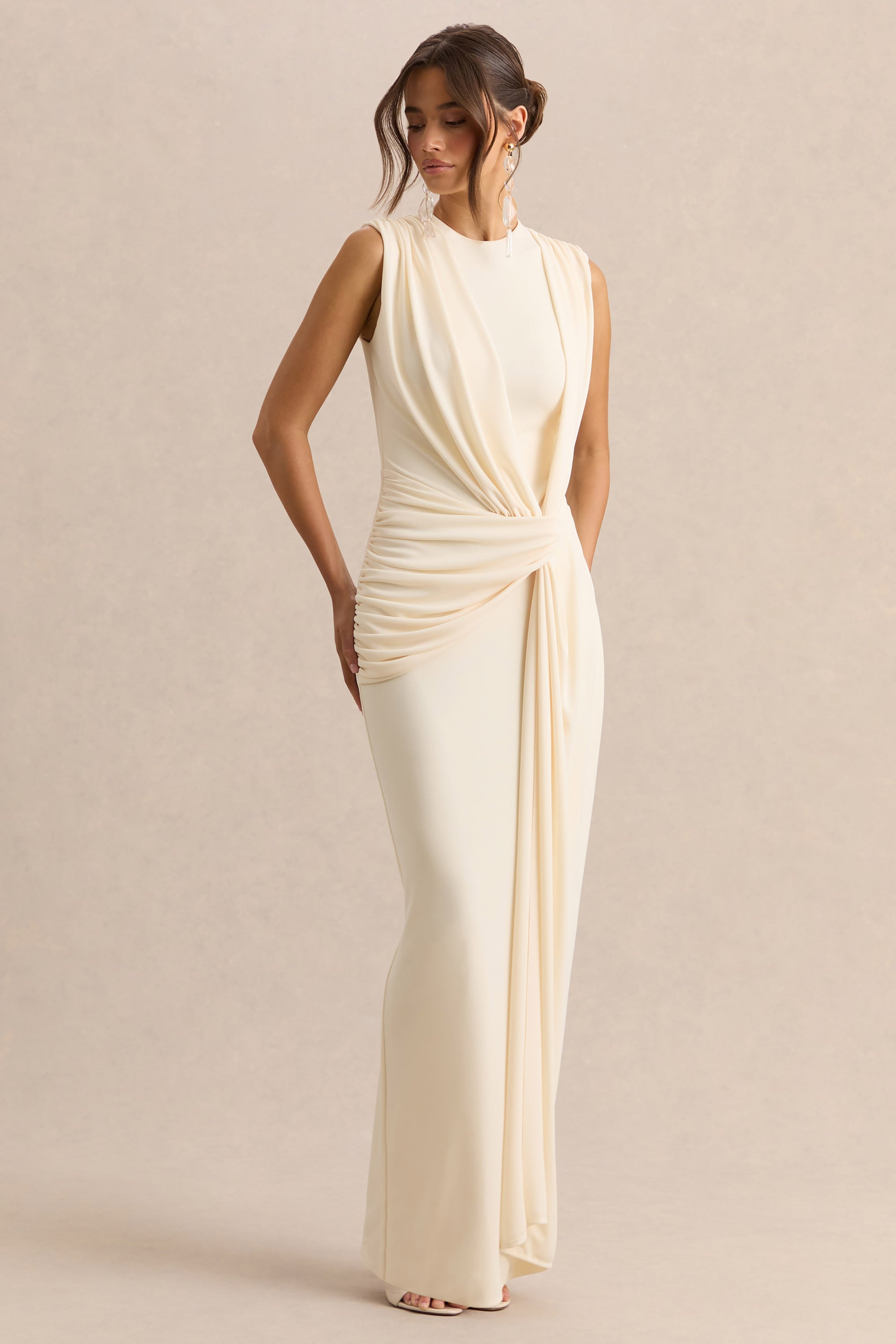 cream formal maxi dress Fortunate One