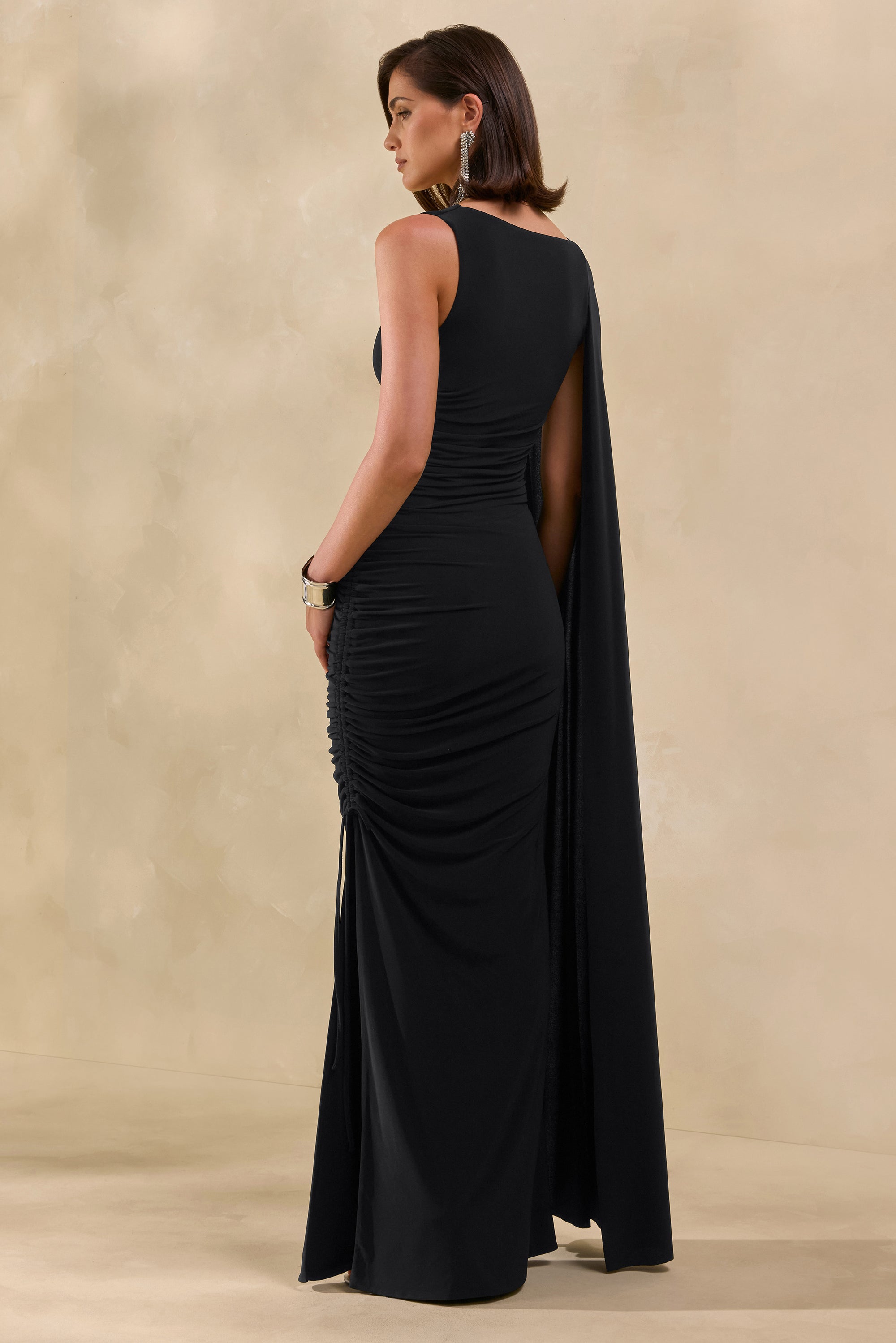 ECM_HR_CL137896001 - Evalette _ Black Asymmetric-Neck Maxi Dress With Cape-Sleeve5.jpg