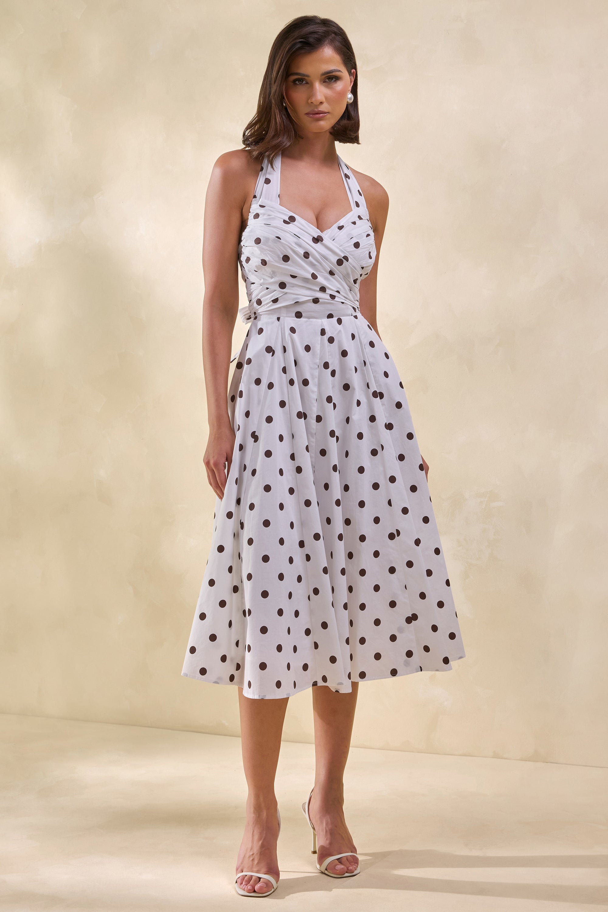 cream polka dot midi dress Magnolia Polka Dot Midi Dress, Cream North & Main Clothing Company