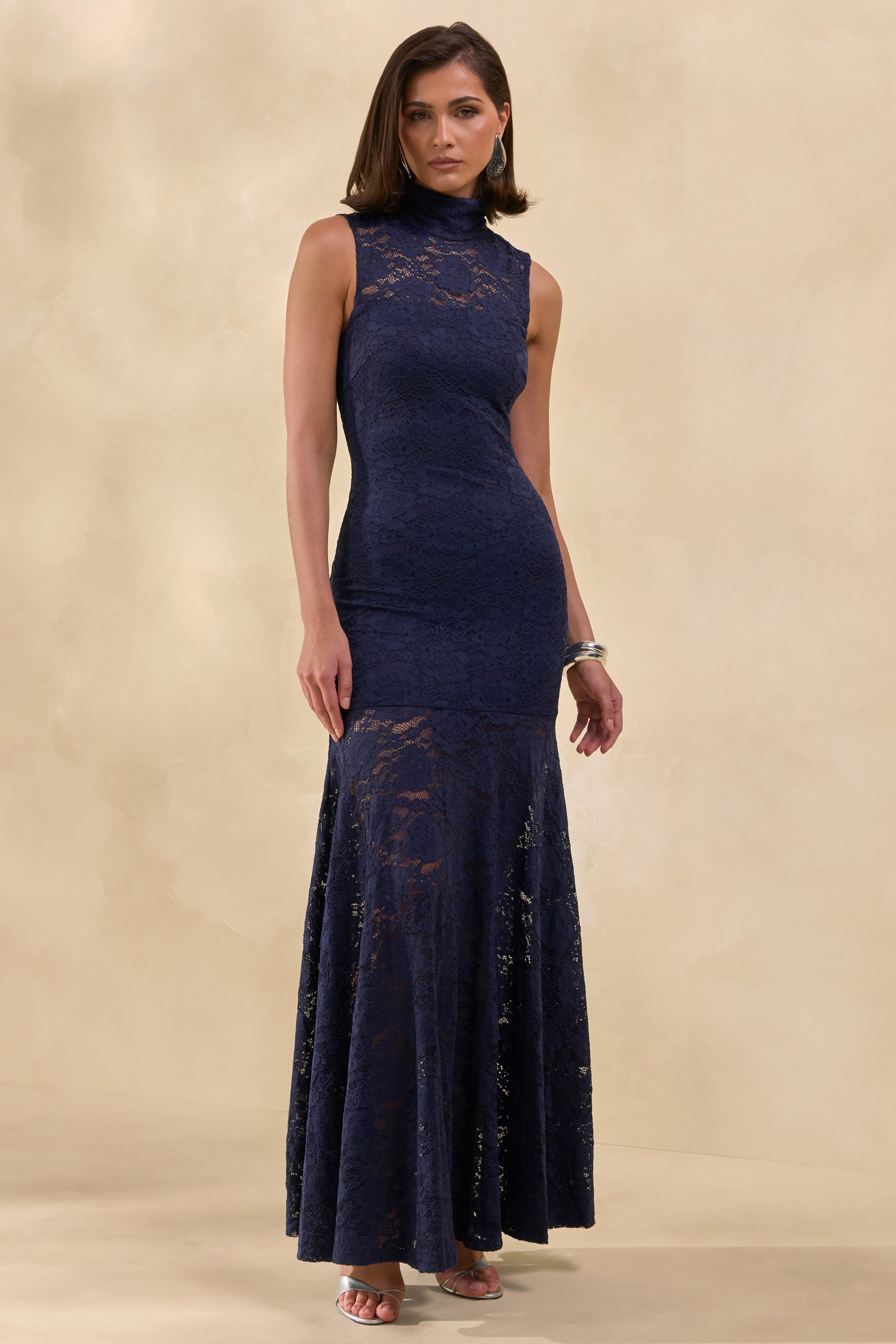 blue lace dress maxi PinkBlush Blue Lace Mesh Overlay Maxi Dress