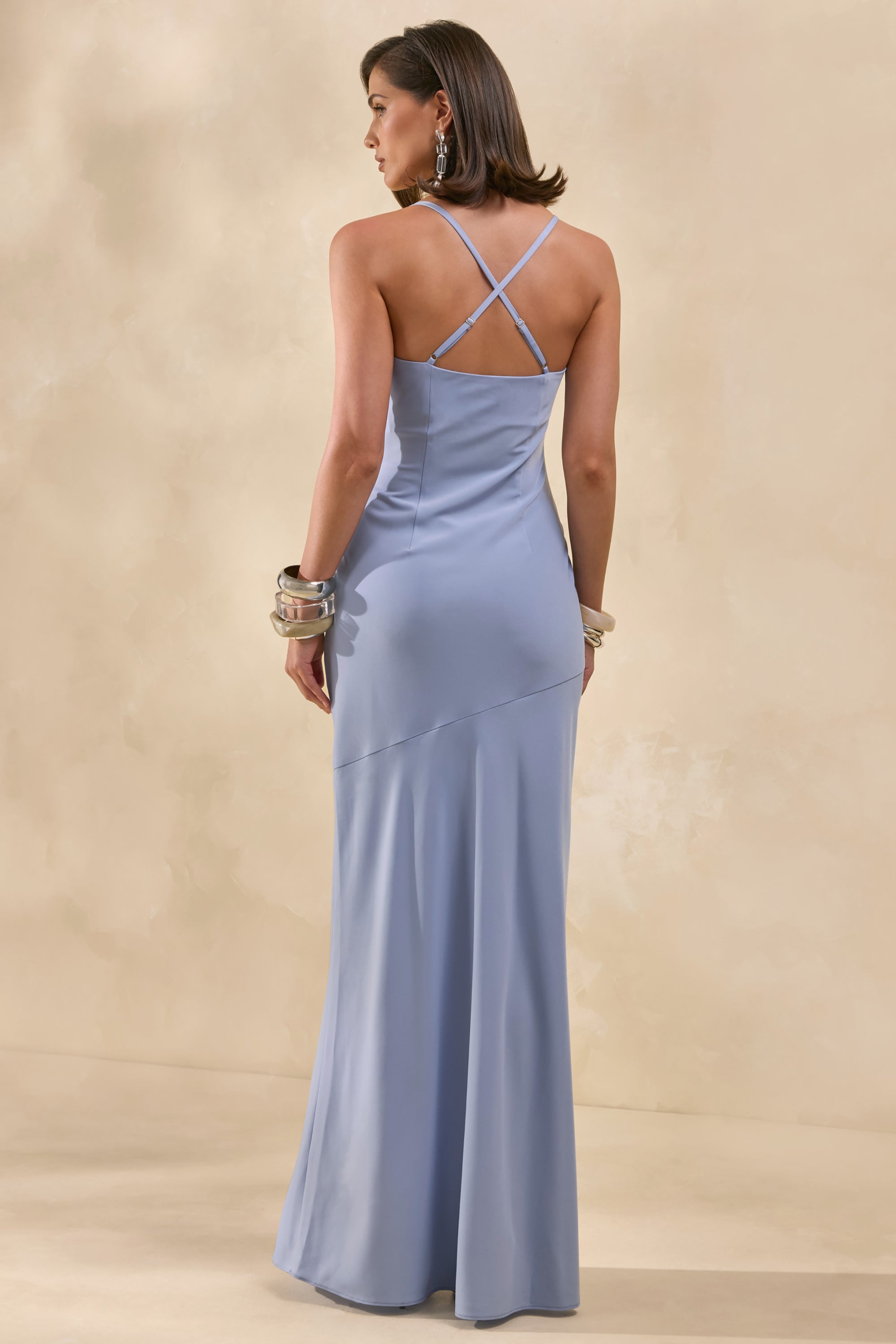 gathered cowl stretch satin mermaid dress Buy Bridesmaids Dresses Online