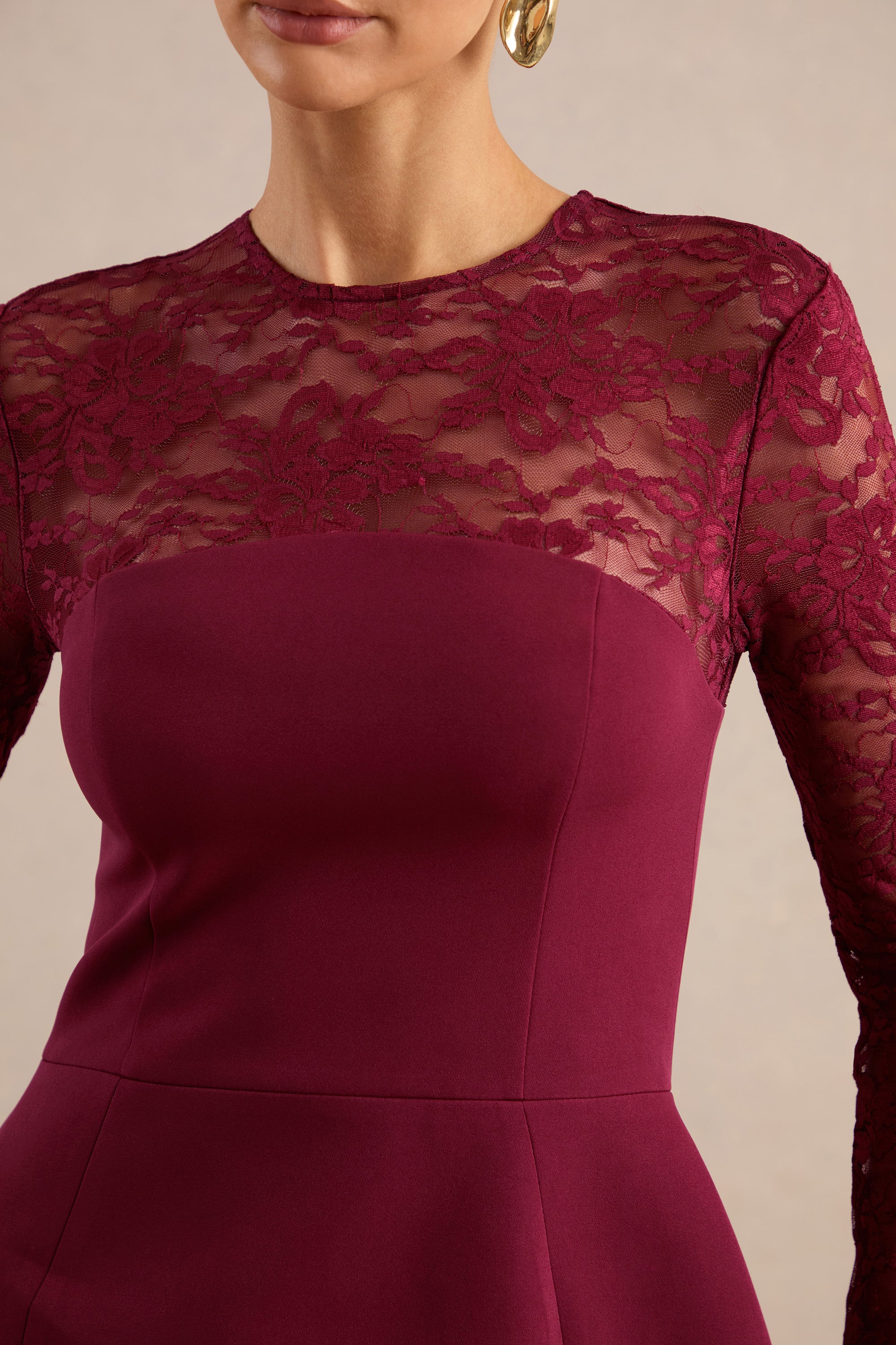 ECM_HR_CL138041102 - Aerin | Burgundy High-Neck Mini Dress With Long-Lace Sleeves5.jpg