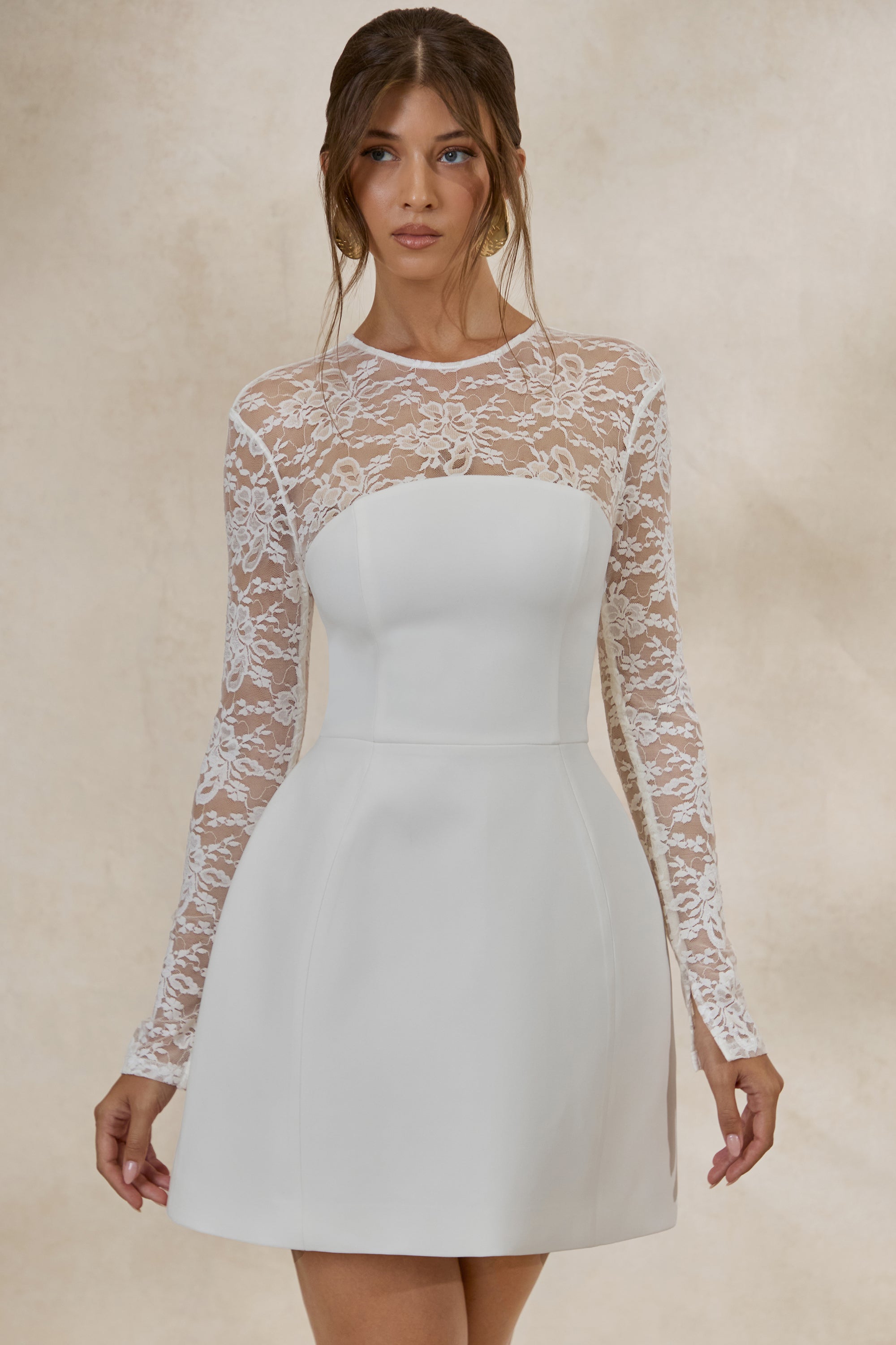 ECM_HR_CL138041110 - Aerin _ White High-Neck Mini Dress With Long-Lace Sleeves1.jpg
