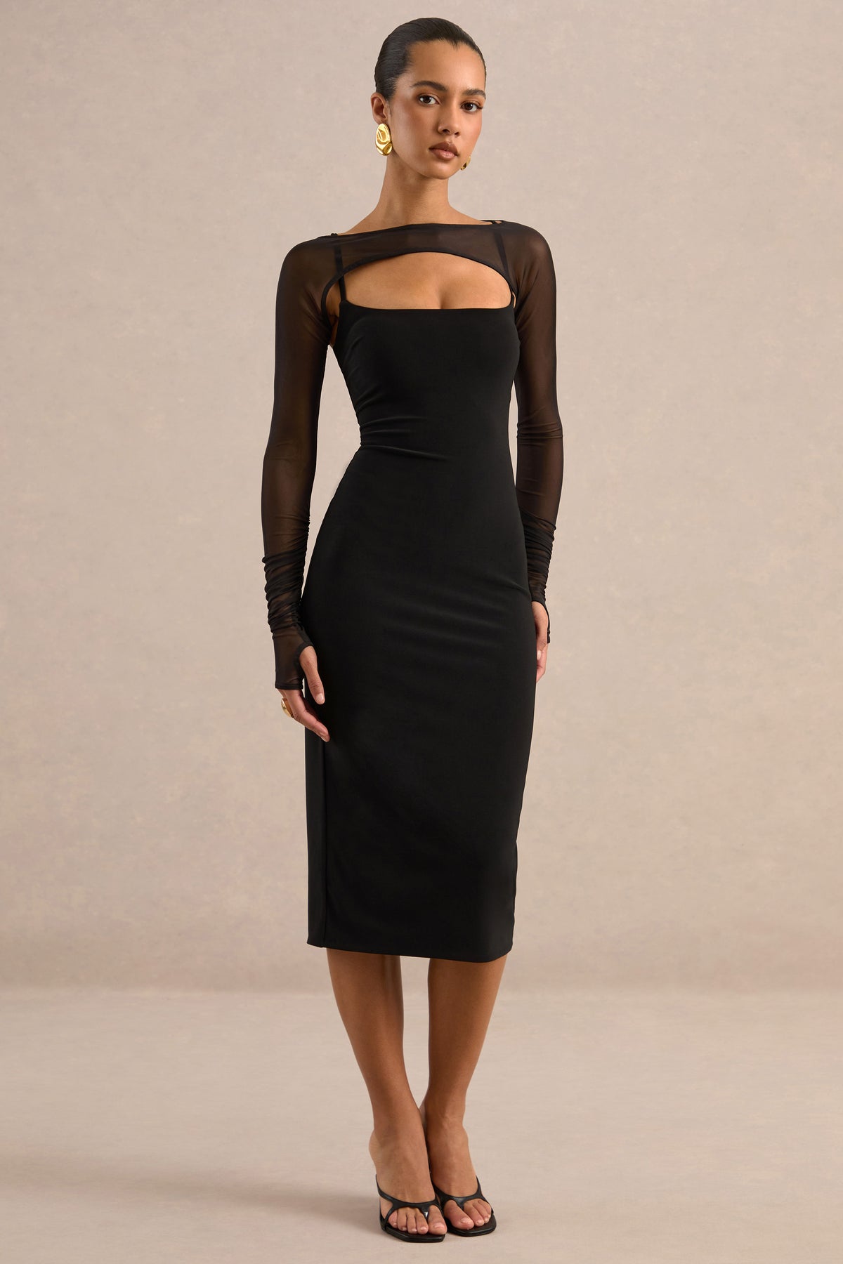 ECM_HR_CL138054001 - Calova Black Wide-Neck Midi Dress With Long-Sleeves0.jpg