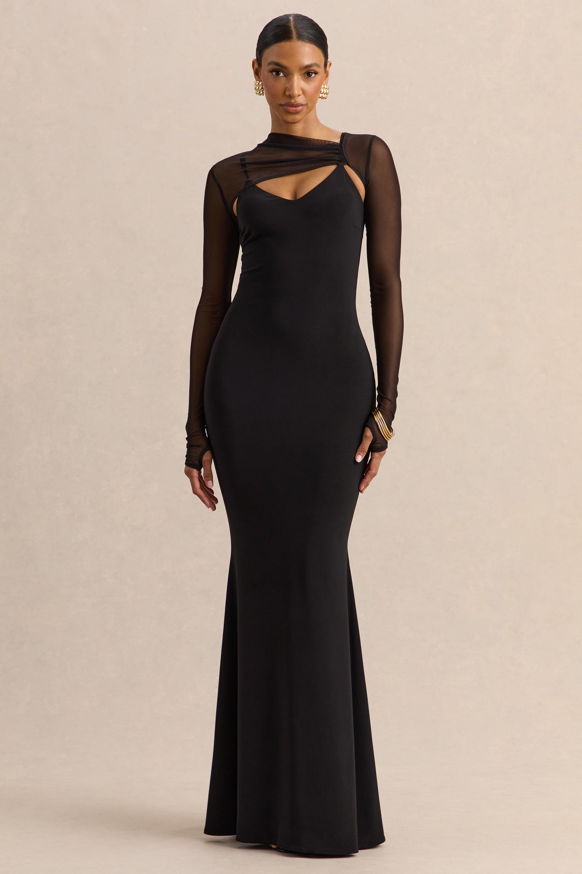 asymmetric bodycon dress long sleeve Long Sleeve Asymmetric Dress/Thumb Hole Sleeve Dress/Casual Pleated Dress/Black Chiffon Dress/Everyday Comfortable Dress METD0134