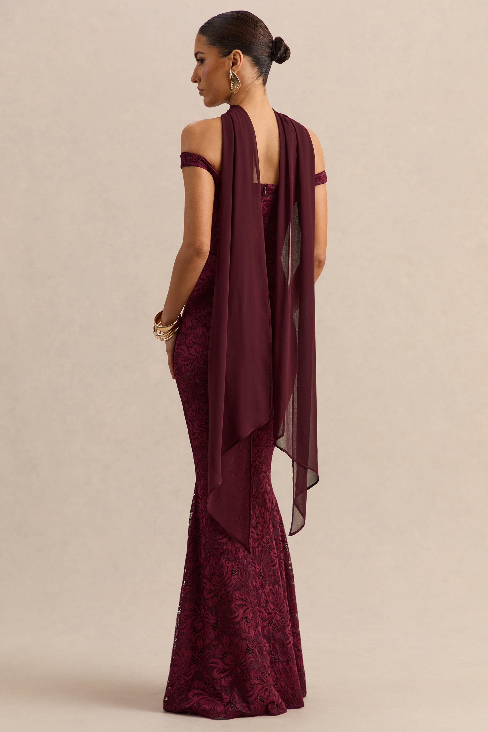 burgundy floral flocked glitter sheer knot detail maxi dress Pink and burgundy silk maxi dress with Secret Bouquet print