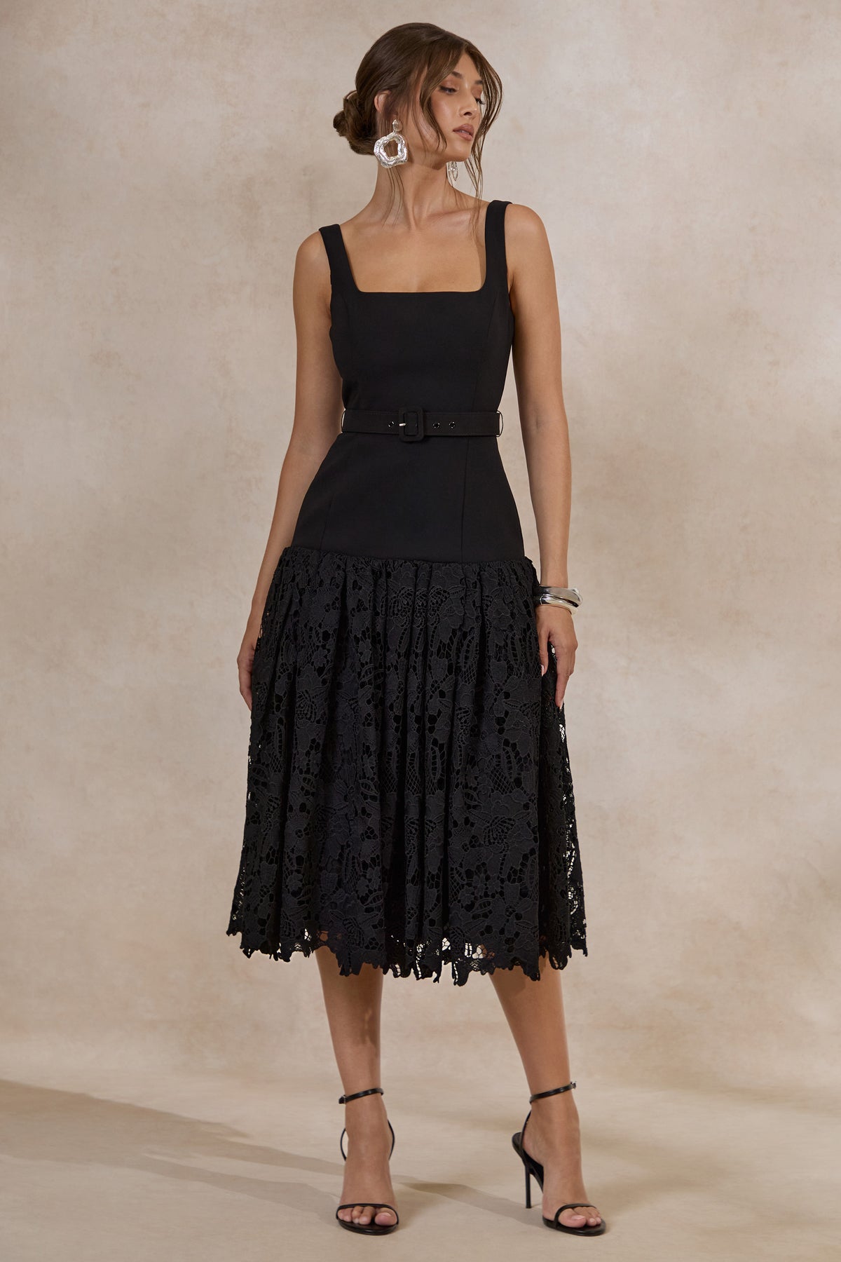 ECM_HR_CL138094001 - Norrie _ Black Square-Neck Midi Dress With Voluminous Lace Skirt0.jpg