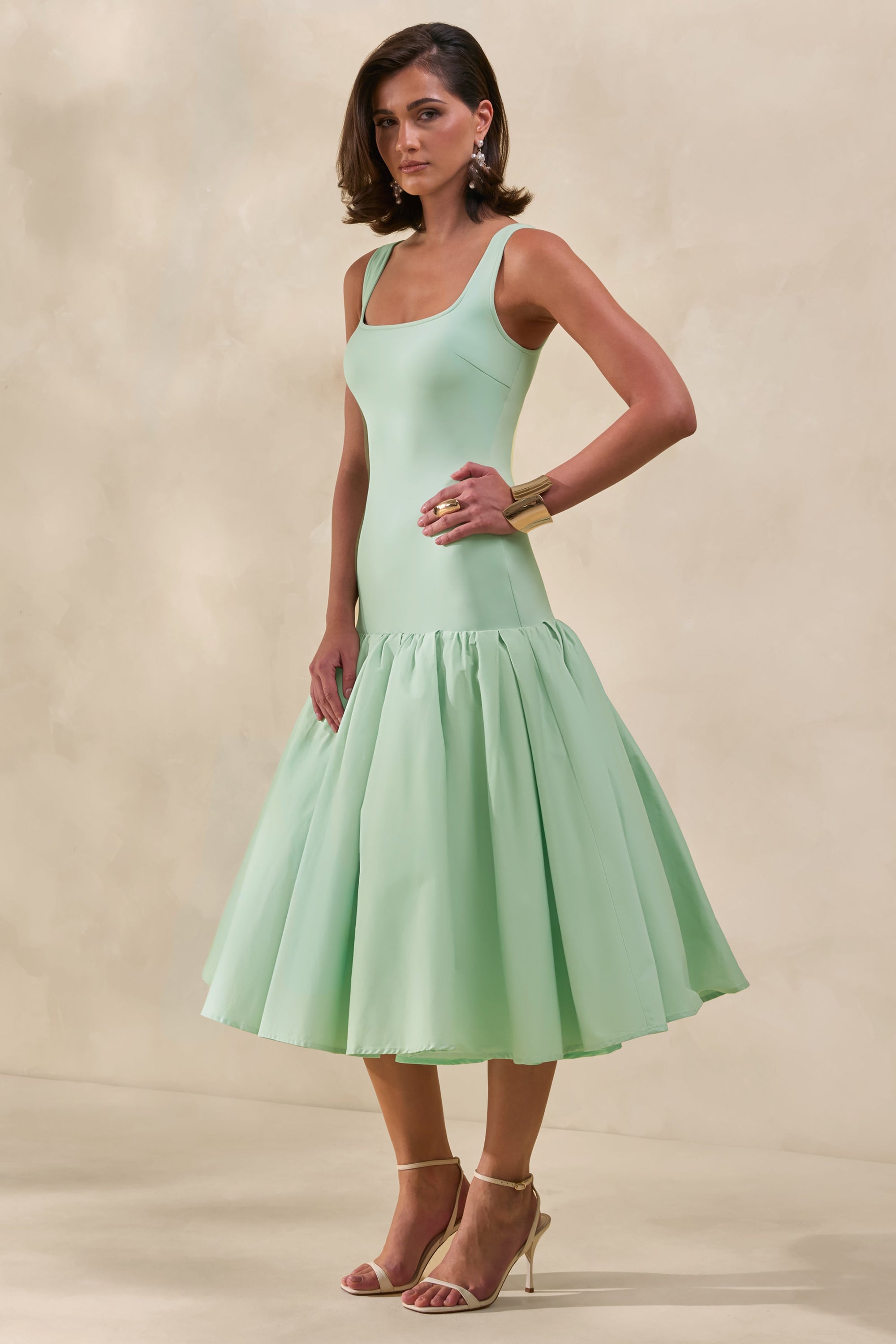 square neck midi cocktail dress Square Neck Velvet Midi Cocktail Dress XJ413
