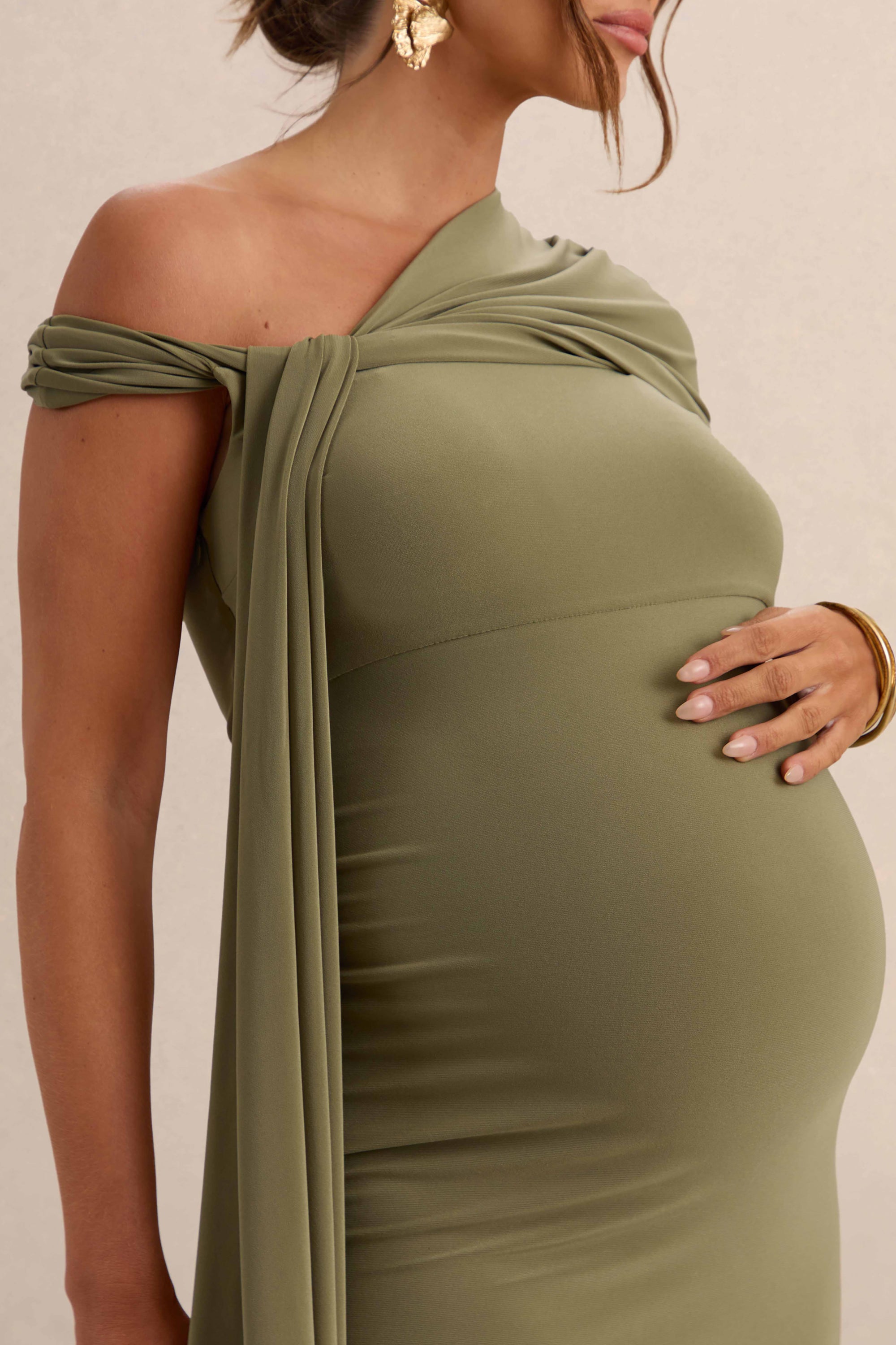 khaki asymmetric dress Asym Tailored Mini Dress