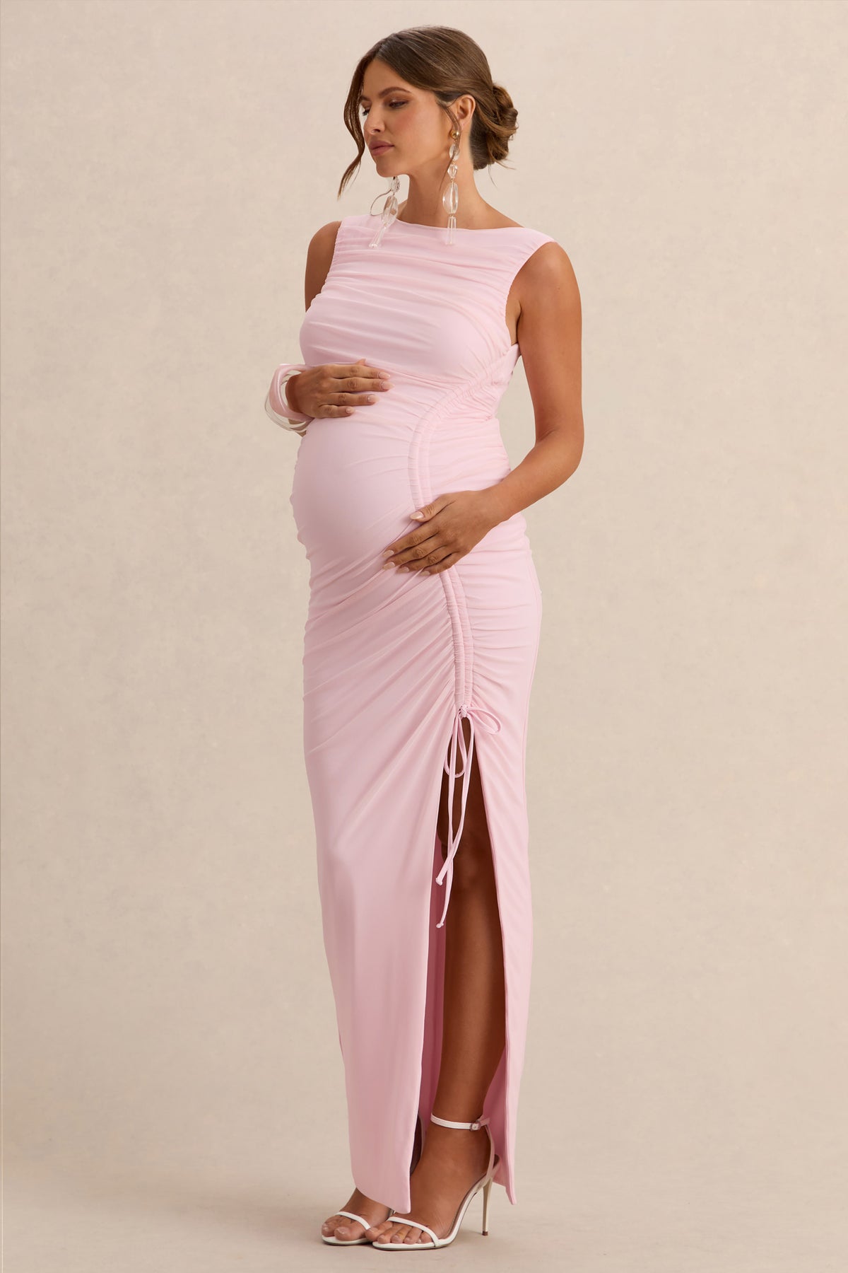 ECM_HR_CL138115081----Alitha---Light-Pink-Round-Neck-Maternity-Midi-Dress-With-Ruched-Detailing-And-Front-Split-0.jpg
