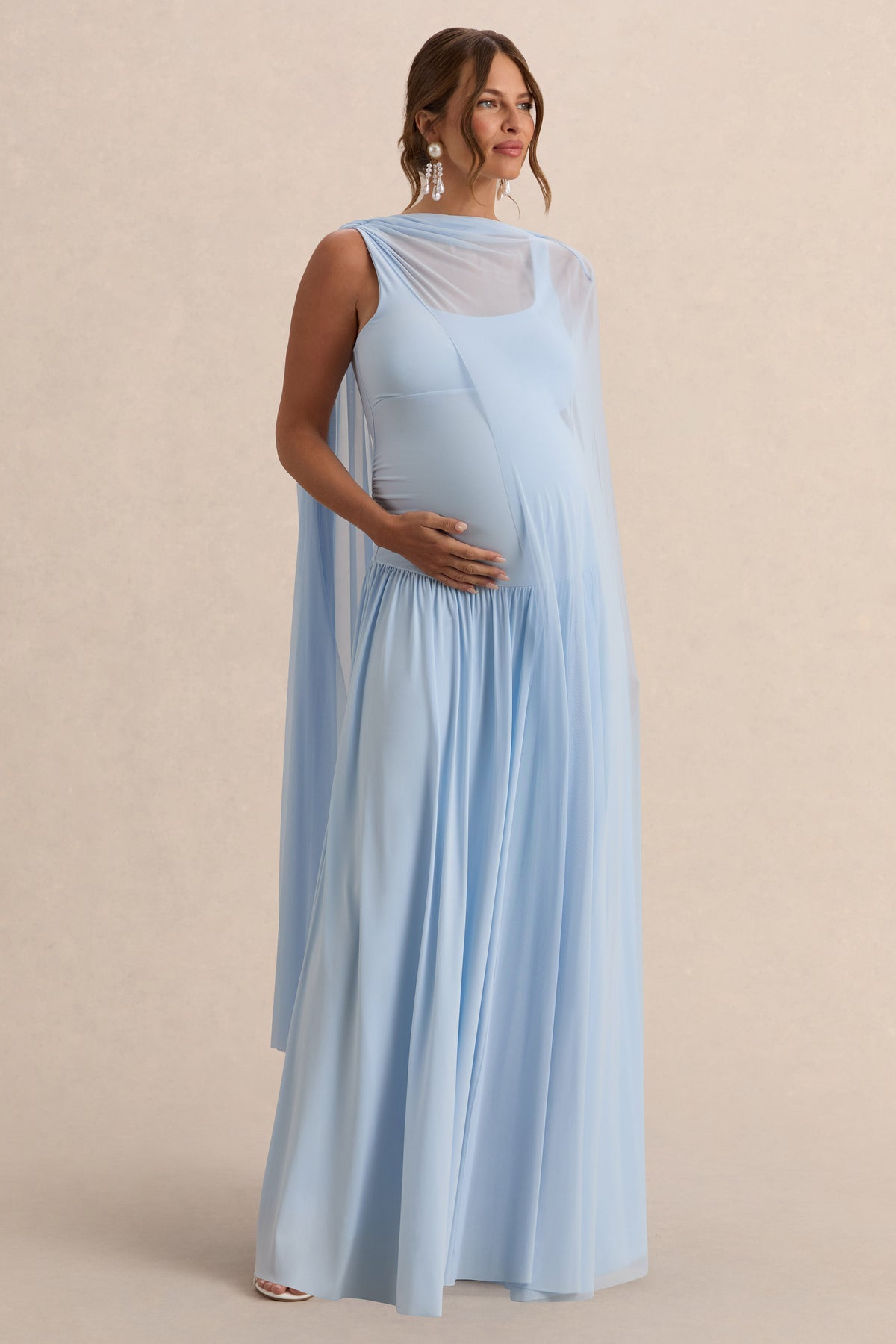 light blue cape dress BABY BLUE CAPE GOWN | CULT MIA