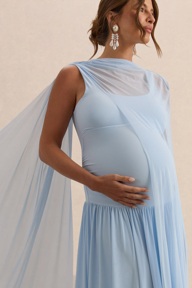 long sheer maternity dress Kate Bell Sleeve Sheer Super Soft Ruffled Custom Maternity Photoshoot