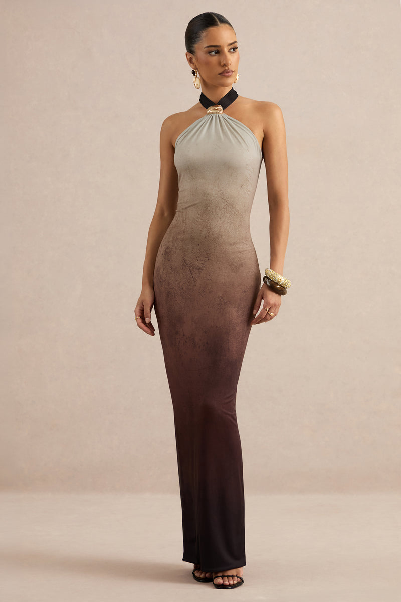 ECM_HR_CL138118021 - Thera | Brown Ombre Halter-Neck Maxi Dress With Gold Detail0.jpg