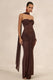 CL138119021 - Ursa _ Brown Bandeau-Neck Maxi Dress With Scarf Detail And Gathered Detailing1.jpg