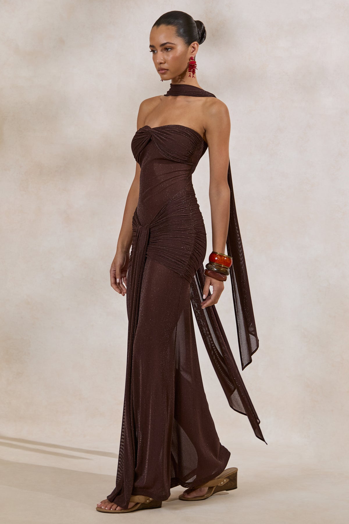 ECM_HR_CL138119021 - Ursa _ Brown Bandeau-Neck Maxi Dress With Scarf Detail And Gathered Detailing2.jpg