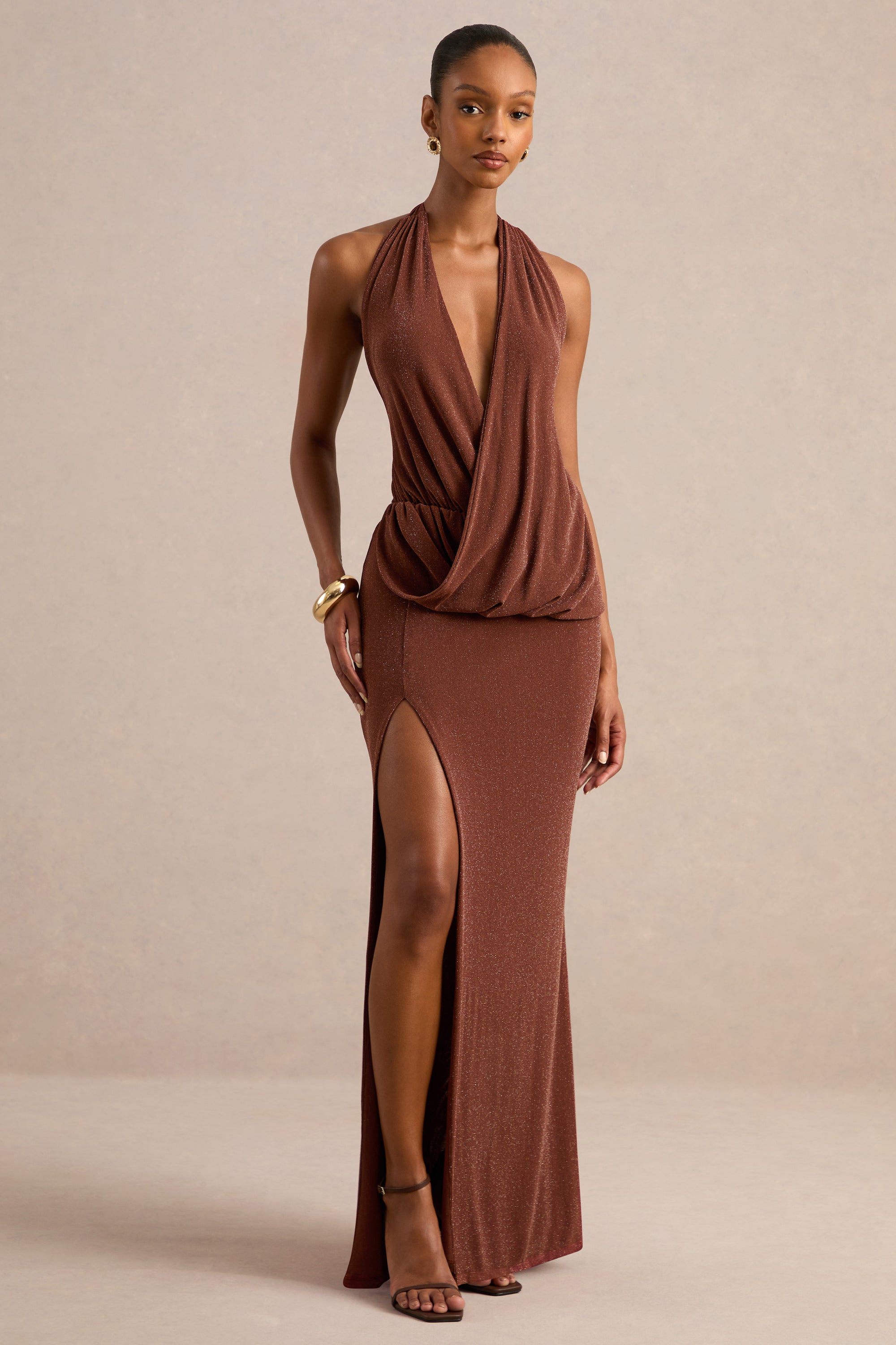 ECM_HR_CL138129060 - Velia _ Brown Sheer Extreme Plunge-Neck Maxi Dress With Front High Split2.jpg