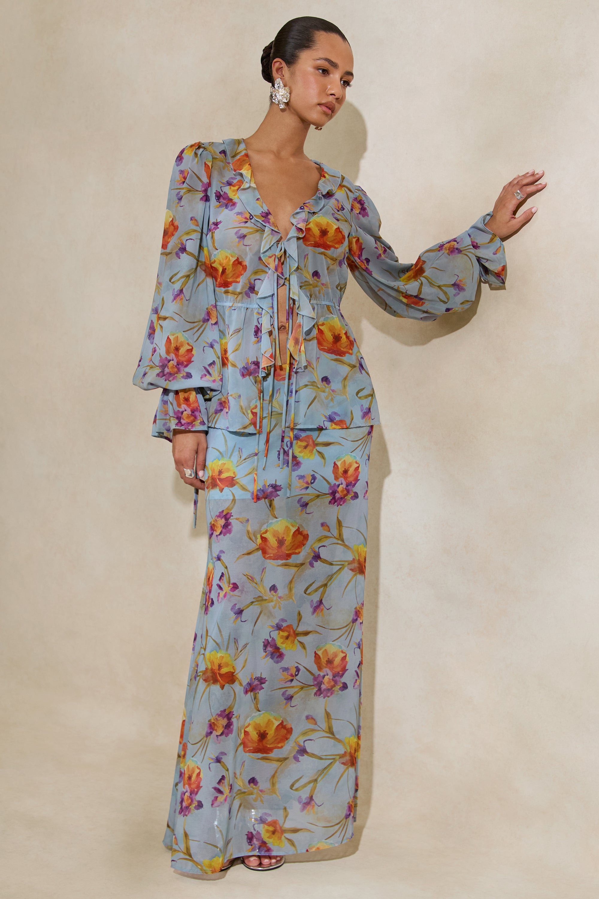 CL138216016 - Alveta _ Blue Floral Chiffon Sheer Maxi Skirt0 7.jpg