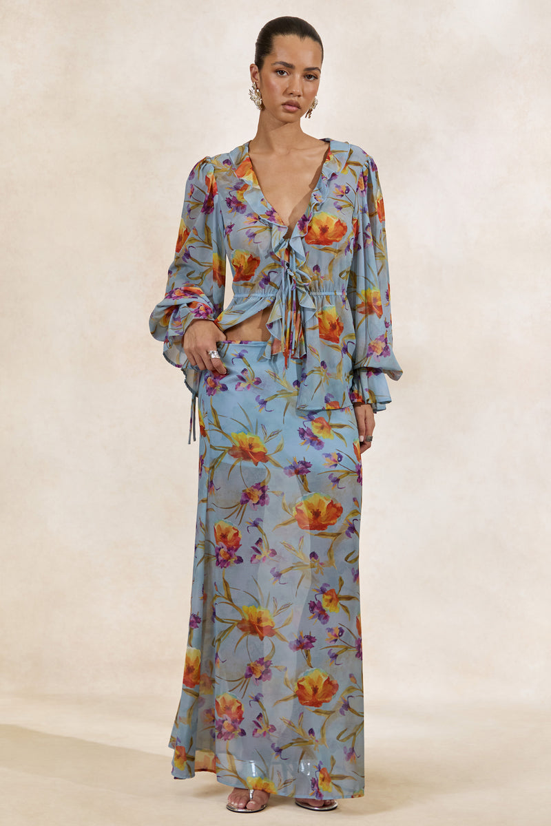 CL138216016 - Alveta _ Blue Floral Chiffon Sheer Maxi Skirt 0.jpg