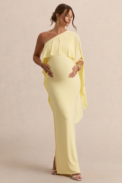 yellow fitted maternity dress Lola Smocked Maternity & Nursing Midi Dress