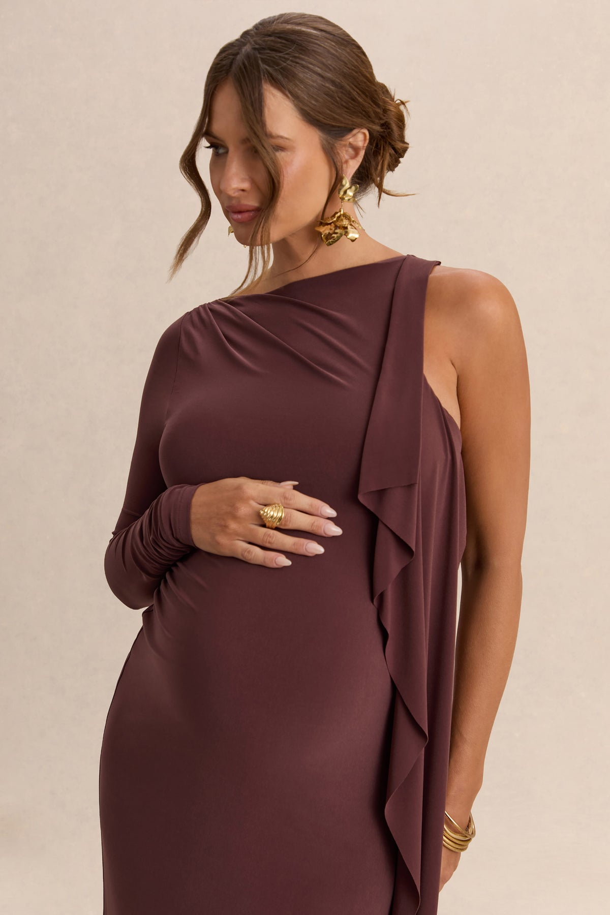 boat neck brown dress Aileen Brown Boat Neck Mini Dress - US 14 main image 0