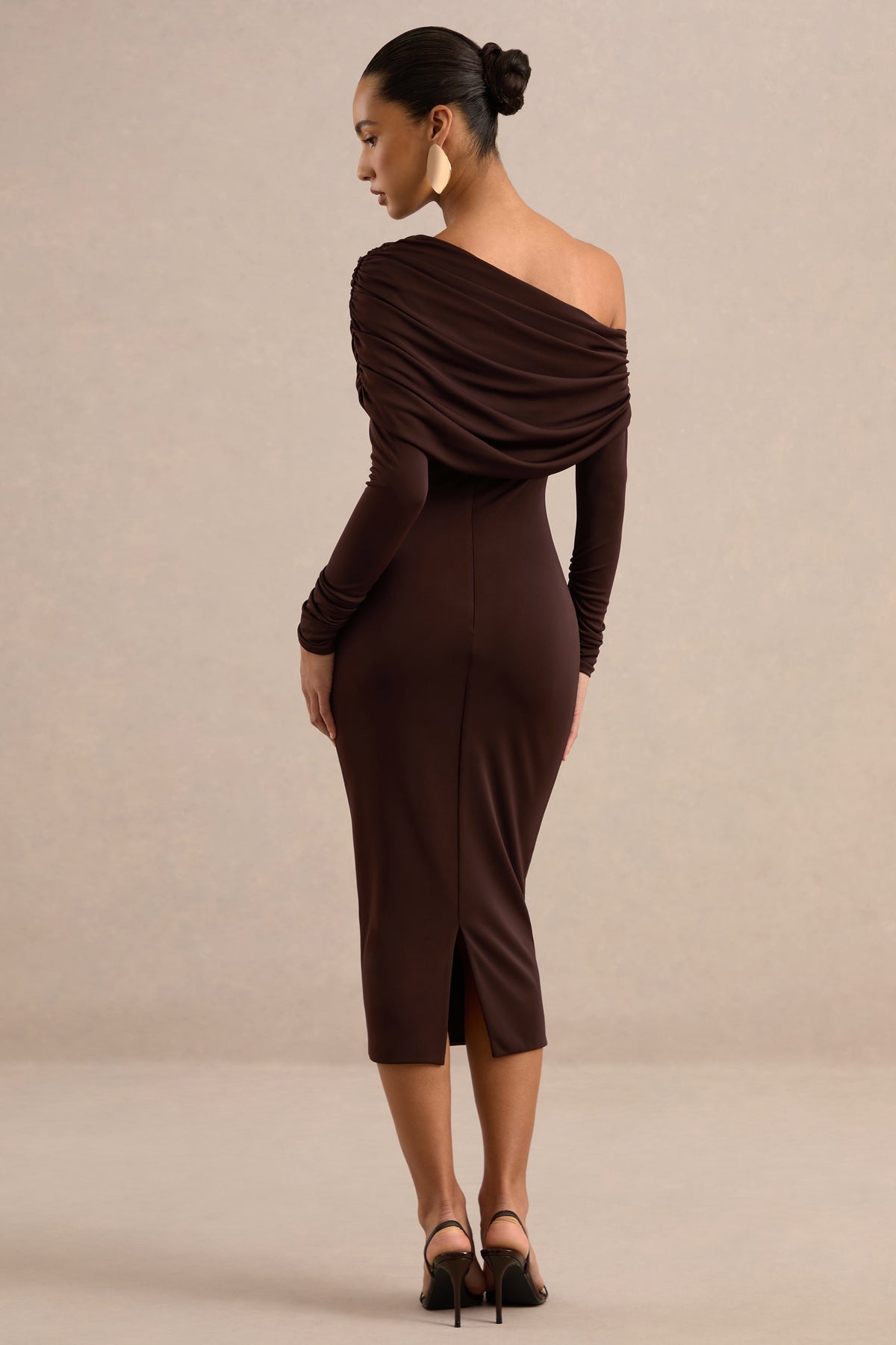 ECM_HR_CL138269022_Evera Dark Brown Asymmetric-Neck Midi Dress With Draped Detailing 56.jpg