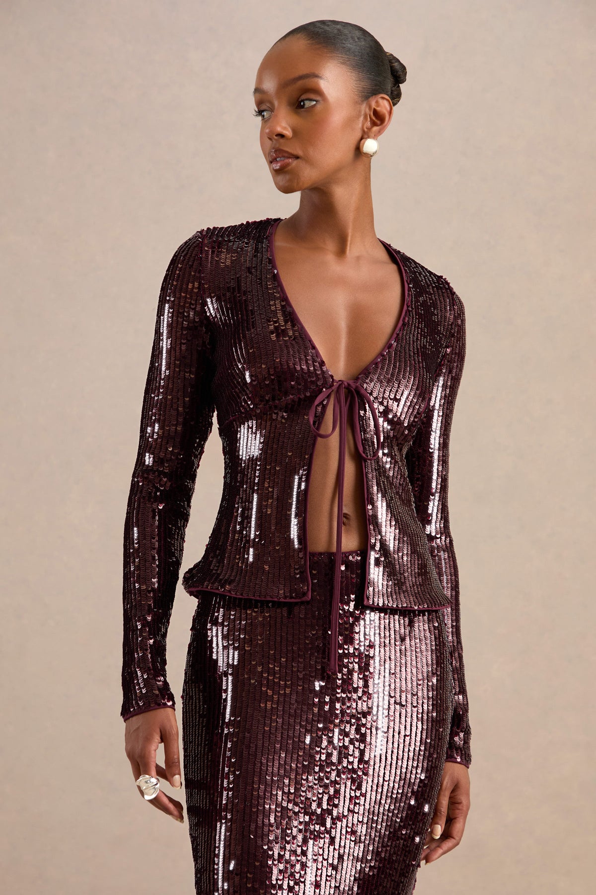 CL13834410206_CL138344102_-_Antea_Burgundy_Sequin_V-Neck_Front_Tied_Long_Sleeve_Top5