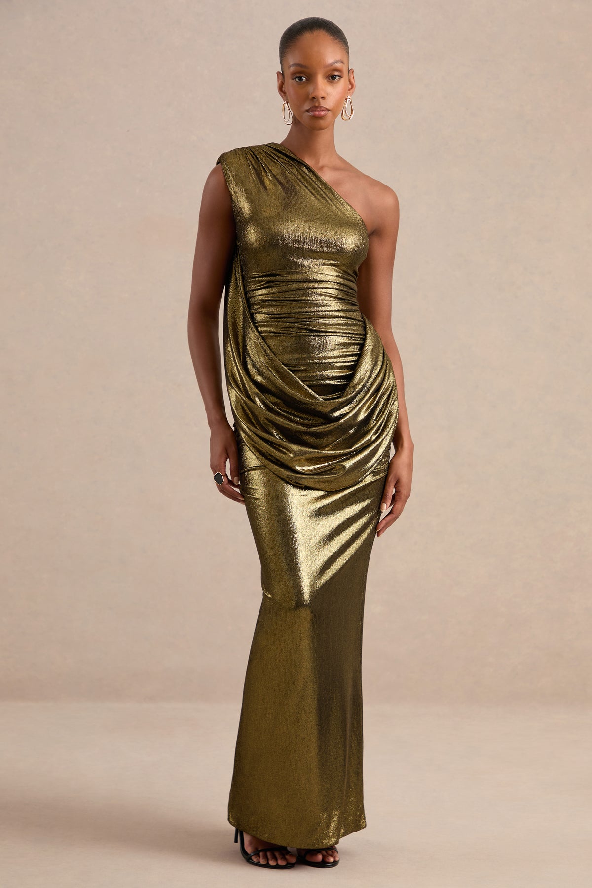 ECM_HR_CL138352050 - Kinvara _ Gold Metallic Asymmetric-Neck Maxi Dress With Draped Detailing 33.jpg