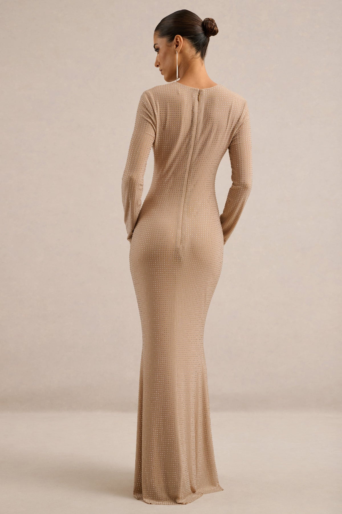 CL13839406006_ECM_HR_CL138394060_-_Garance___Champagne_Hotfix_Round-Neck_Maxi_Dress_With_Feather_Trim_Cuffs6
