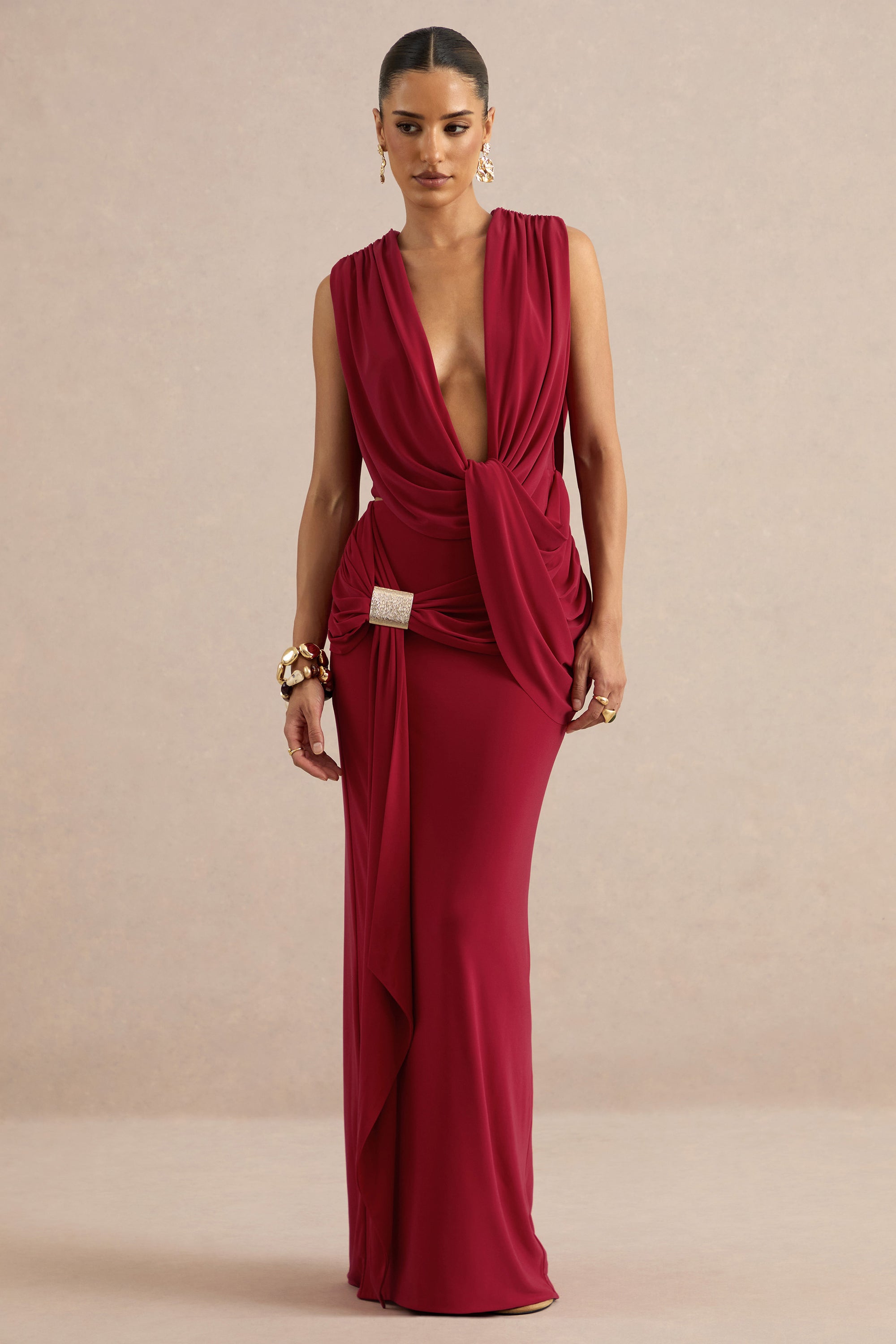 ECM_HR_Lilias Red Maxi Skirt With Draped Detailing And Gold Detail CL138401100 CL138400100 co ord   40.jpg
