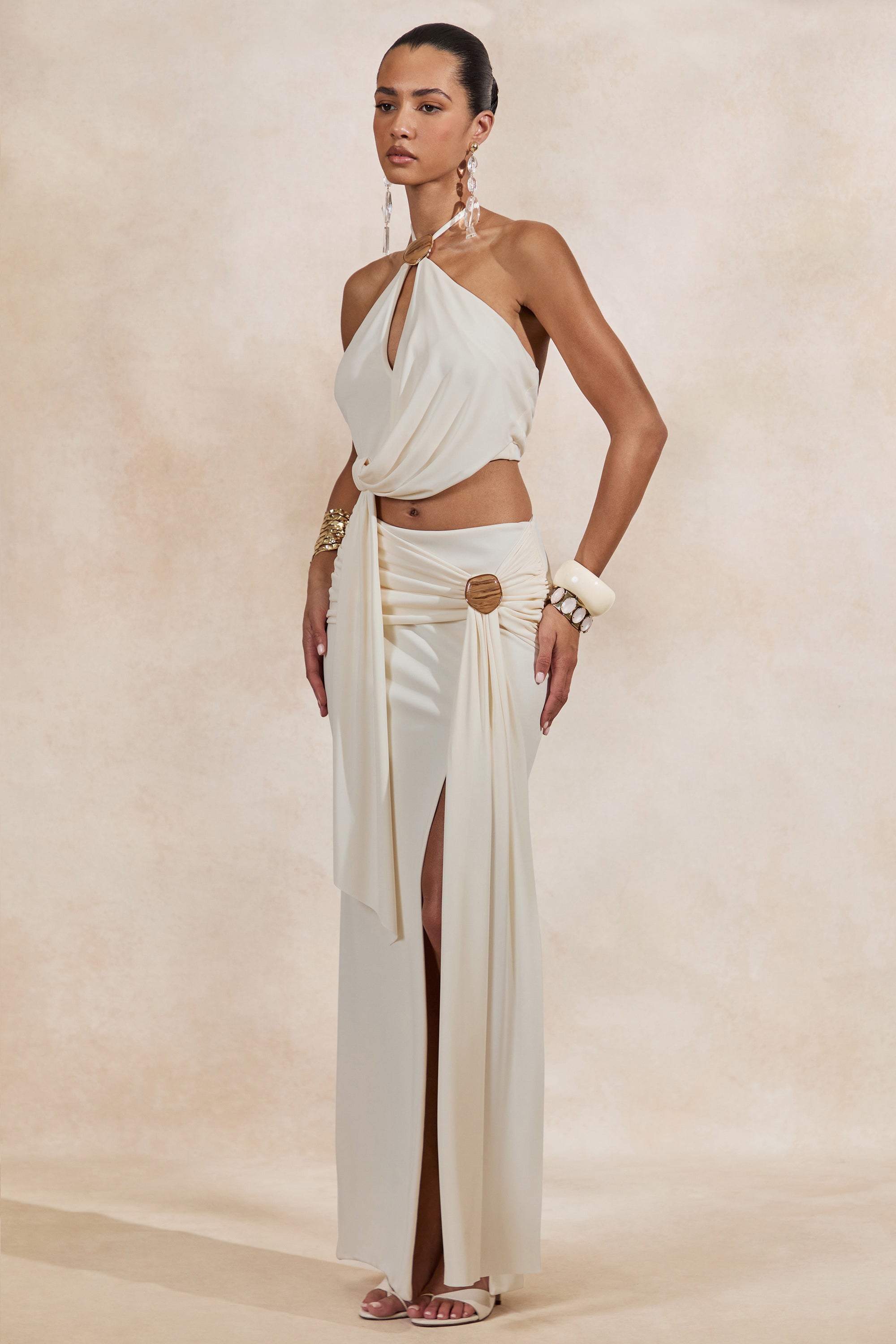 CL138405111 - Liviana _ Cream Maxi Skirt With Gathered Detailing And Gold Detail 2.jpg