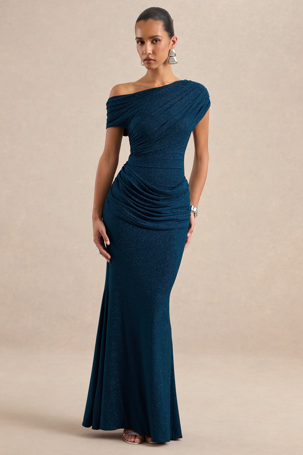 ECM_HR_CL138407185 - Antonina | Royal Blue Glitter One Shoulder Ruched Maxi Dress With Draped Detailing1.jpg