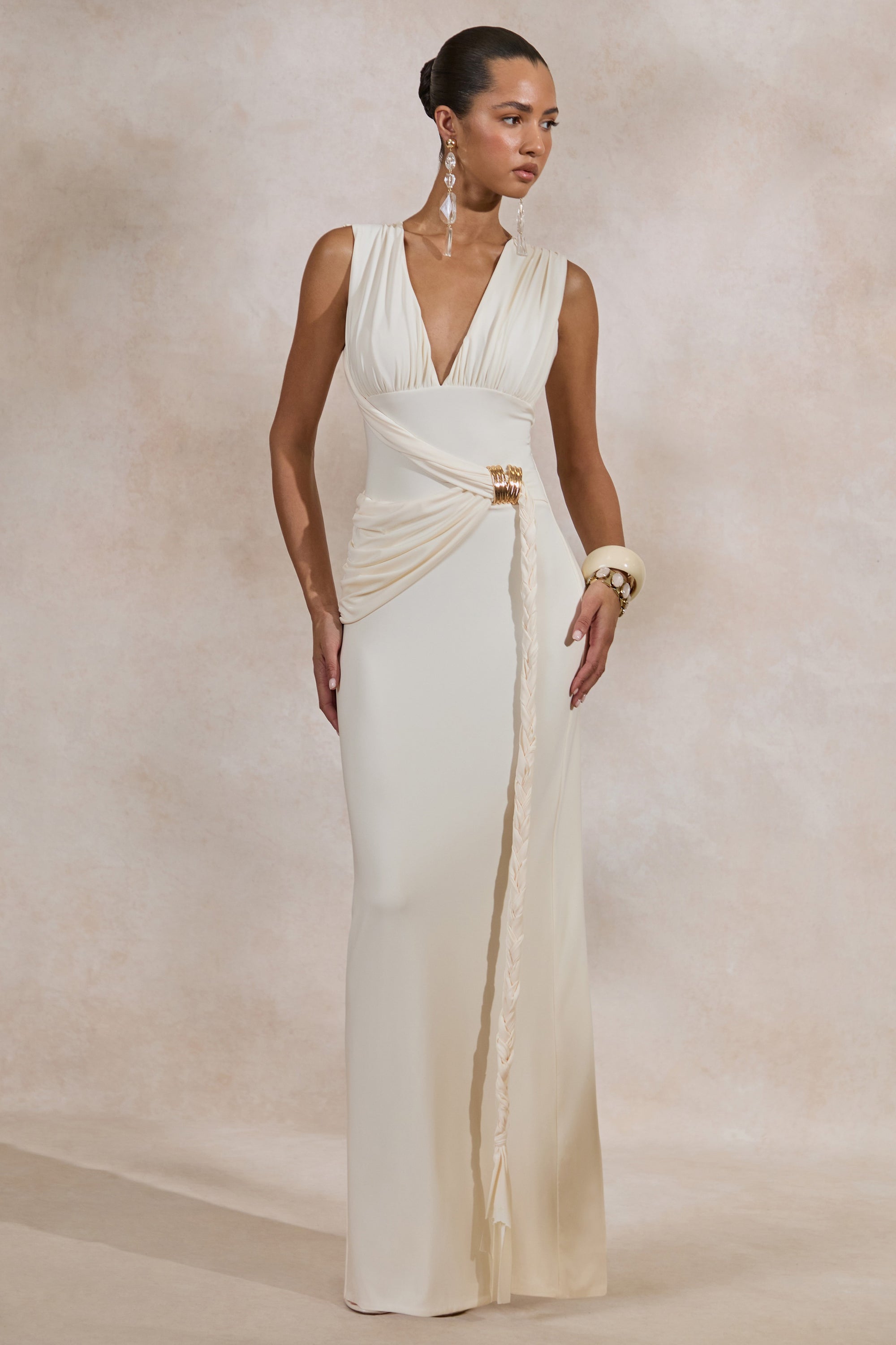 cream and gold maxi dress Cream And Gold Chiffon Maxi Dress