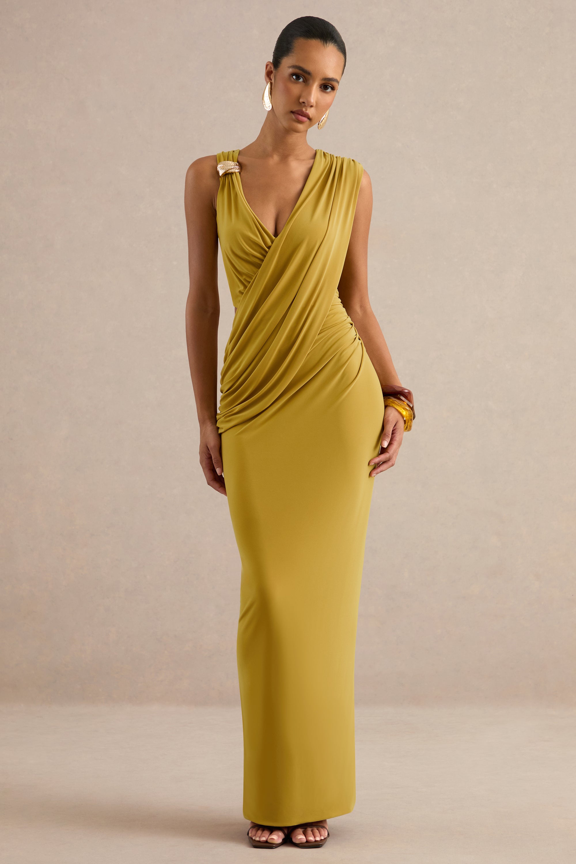 ECM_HR_CL138428122 - Tahlia _ Mustard Plunge-Neck Maxi Dress With Draped Detailing And Gold Detail 0.jpg