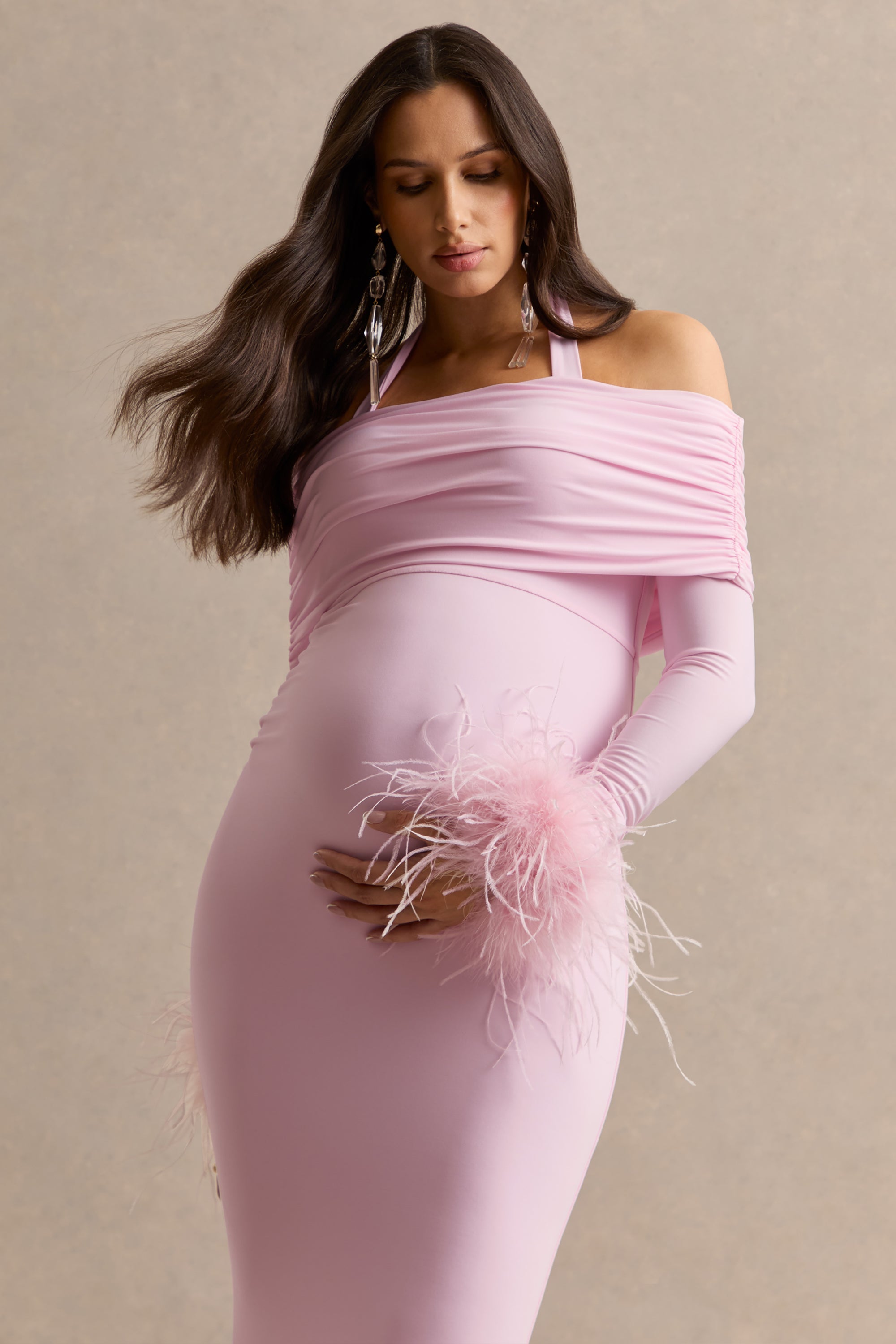 light pink halter dress MESH LACE MAXI IN | CULT MIA The Jasmine Halter has elevated the halter dress Ladulcina | Pink Satin Maxi