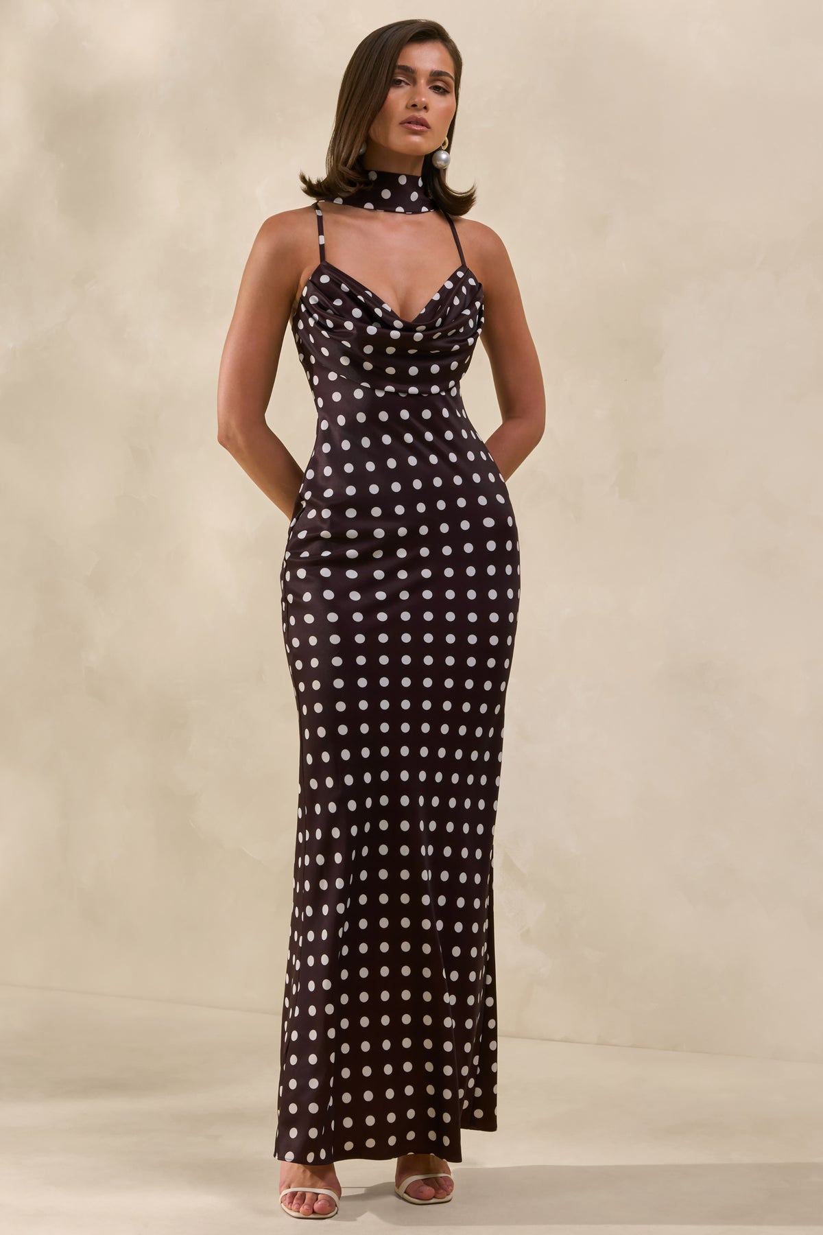 brown and white polka dot maxi dress The Soft Life Maxi Dress (Brown & White Dots) – I'MarE Boutique