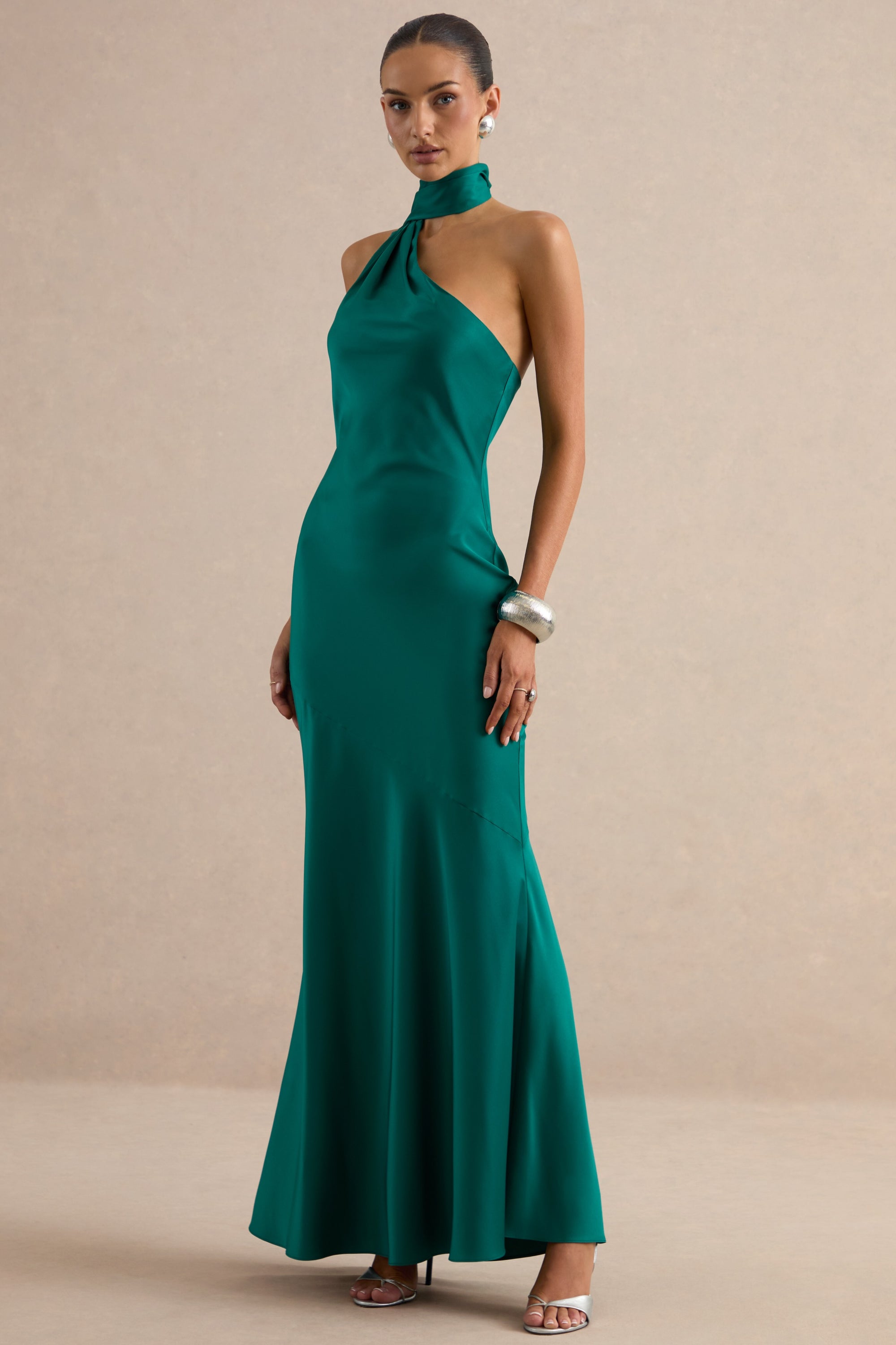 ECM_HR_CL138539037 - Jorina | Green Satin Asymmetric-Neck Maxi Dress With Scarf Detail 1.jpg